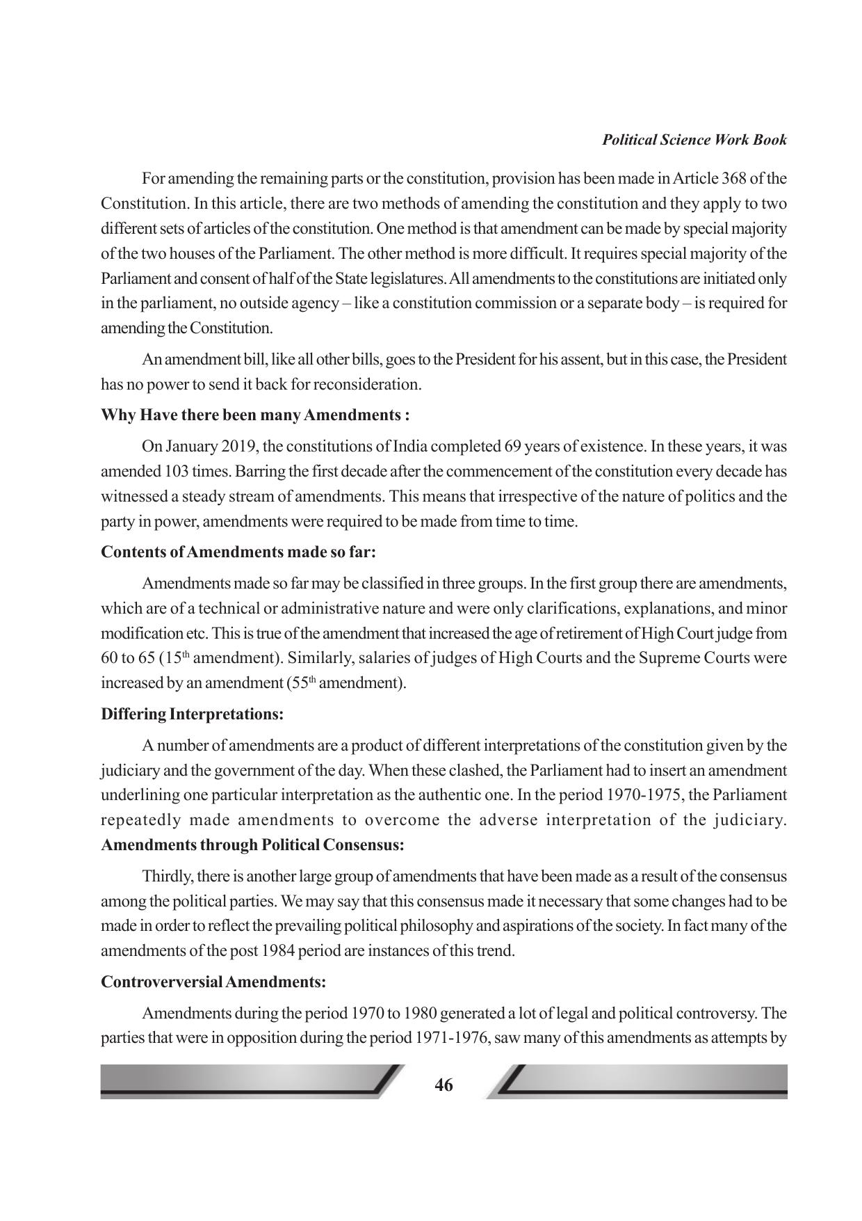 Tripura Board Class 11 Political Science English Version Workbooks - Page 46