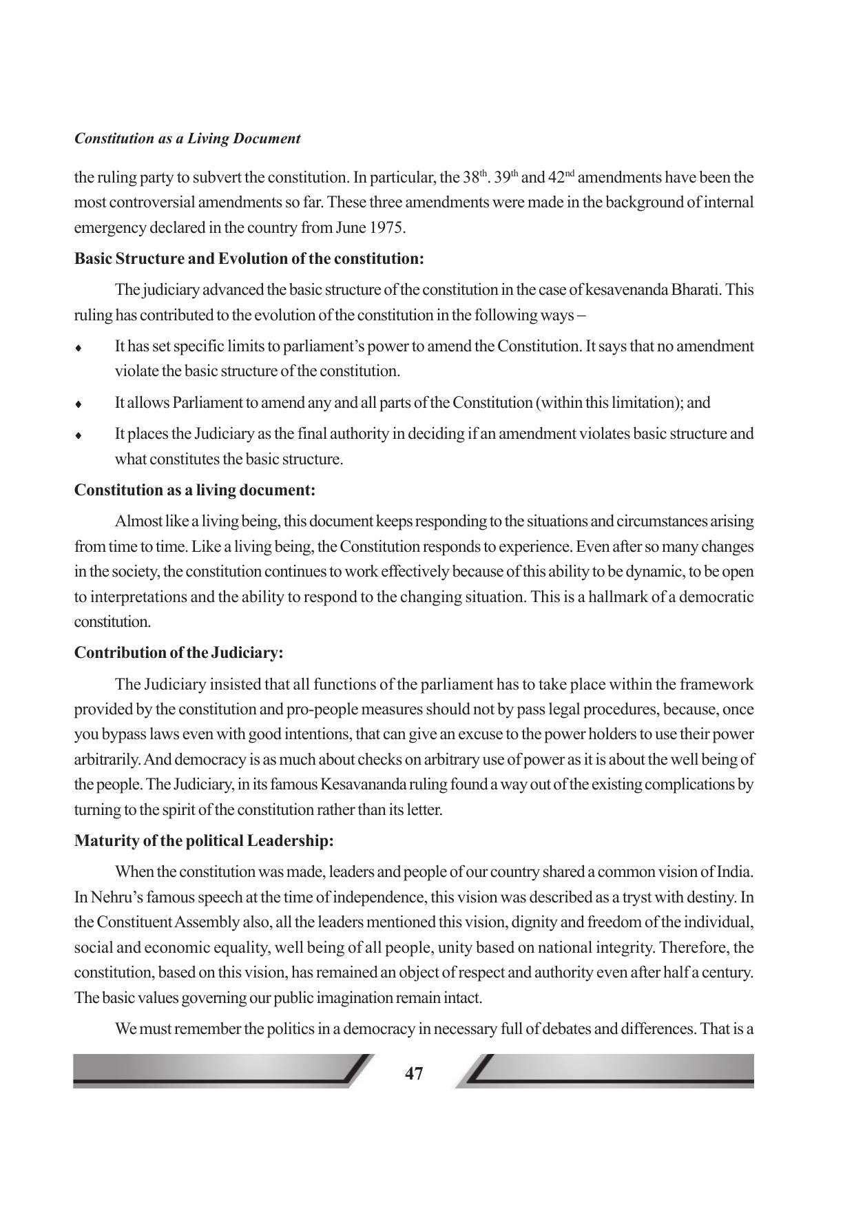 Tripura Board Class 11 Political Science English Version Workbooks - Page 47