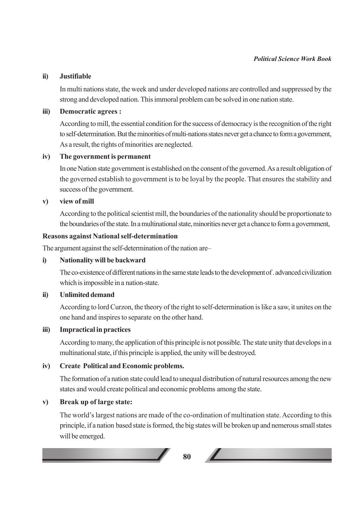 Tripura Board Class 11 Political Science English Version Workbooks - Page 80