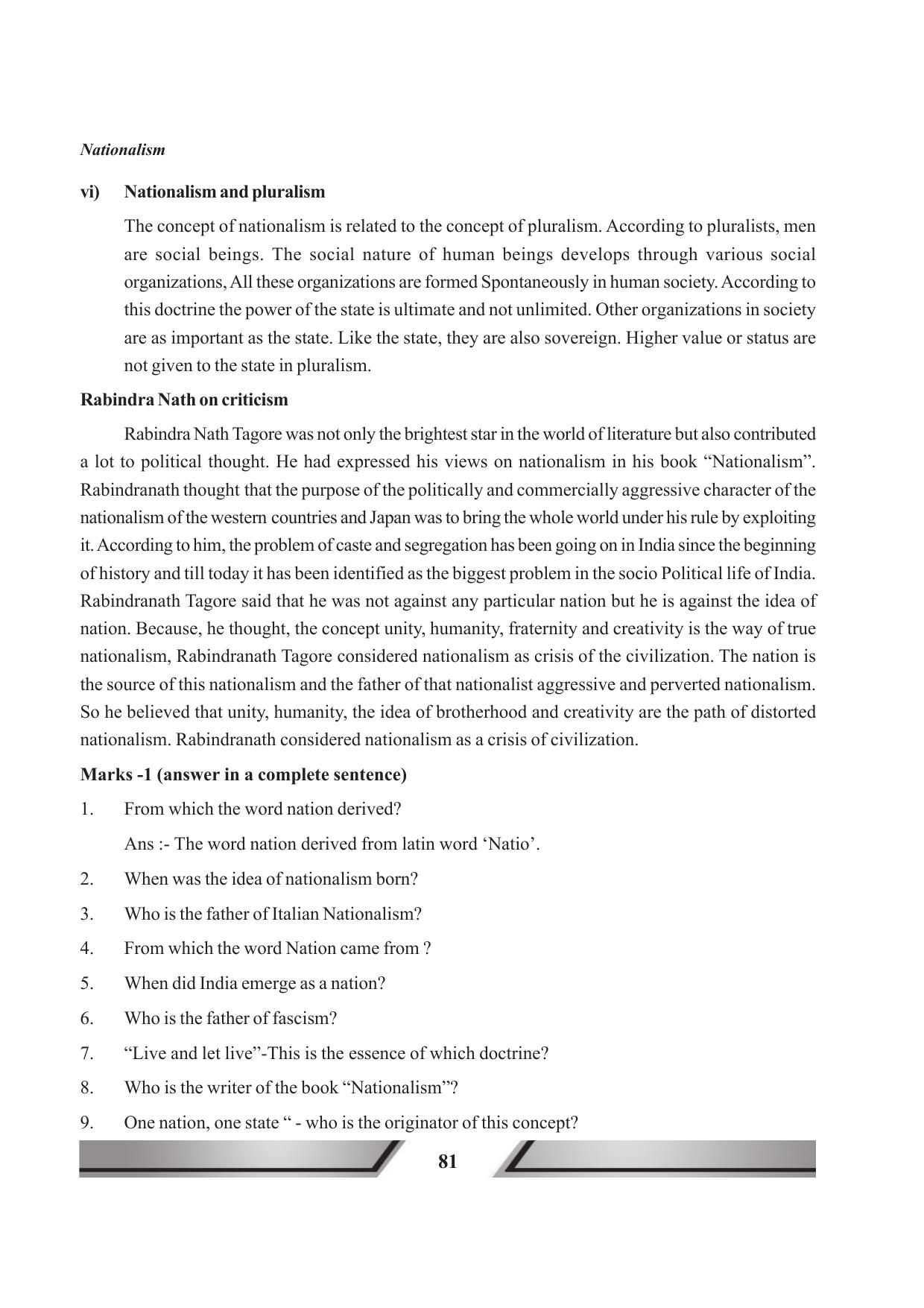 Tripura Board Class 11 Political Science English Version Workbooks - Page 81