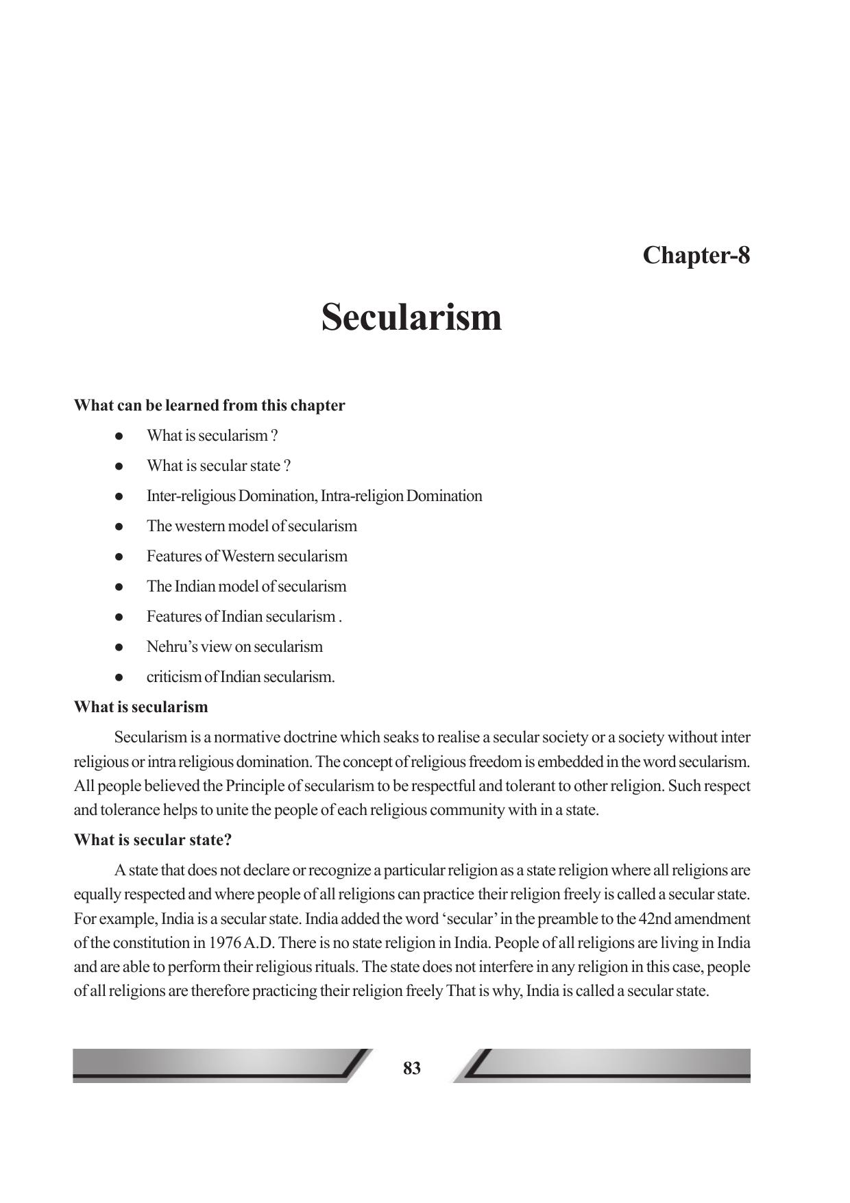 Tripura Board Class 11 Political Science English Version Workbooks - Page 83