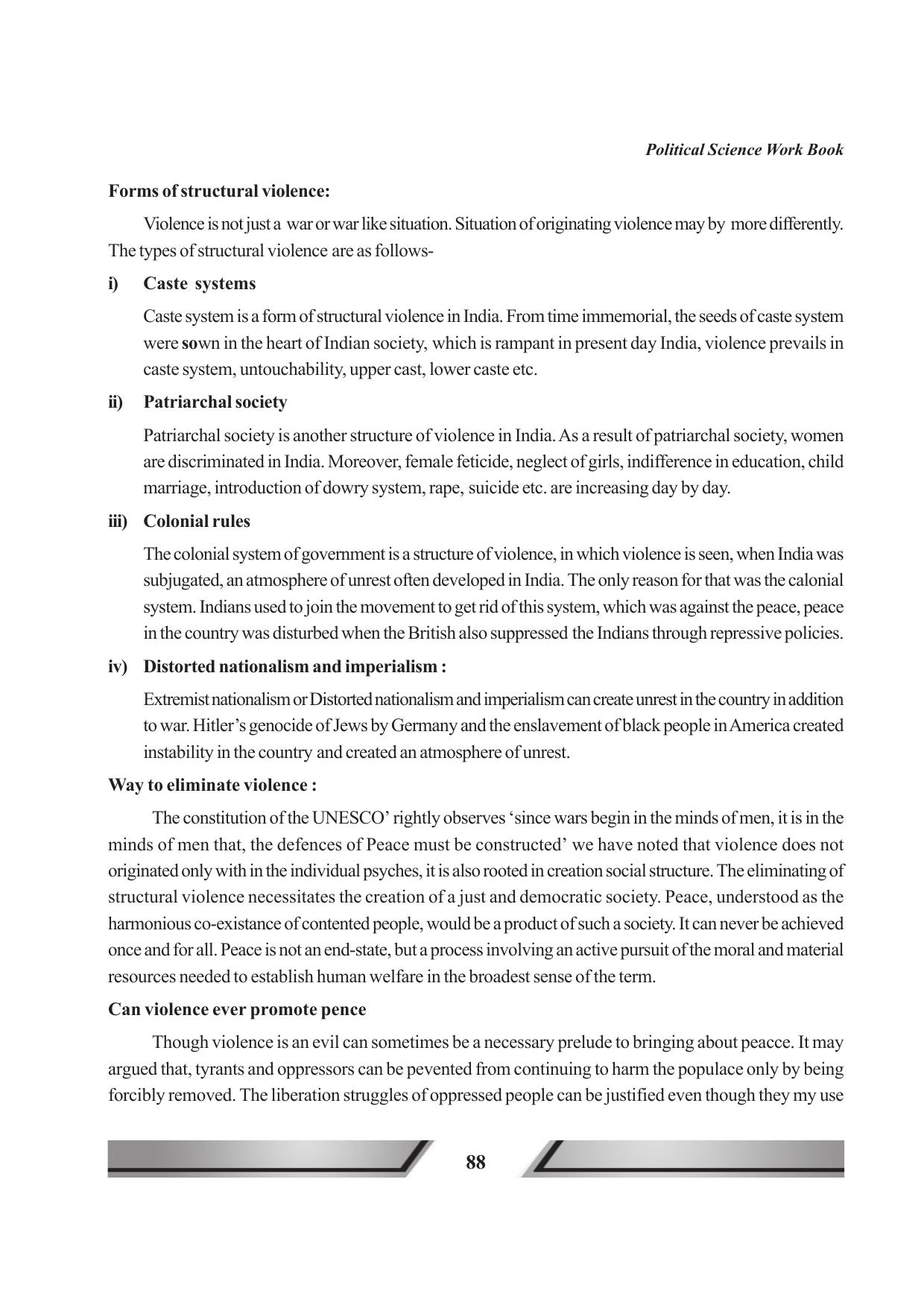 Tripura Board Class 11 Political Science English Version Workbooks - Page 88