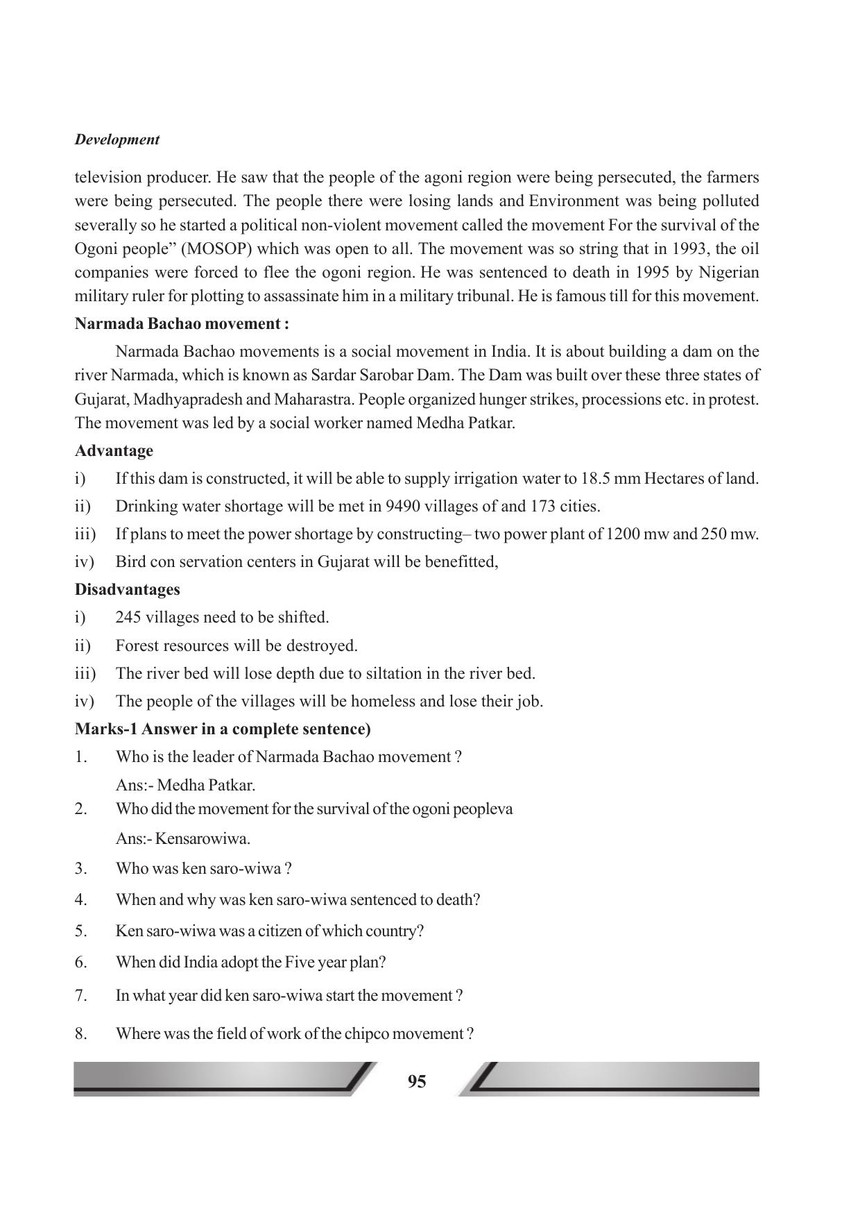 Tripura Board Class 11 Political Science English Version Workbooks - Page 95