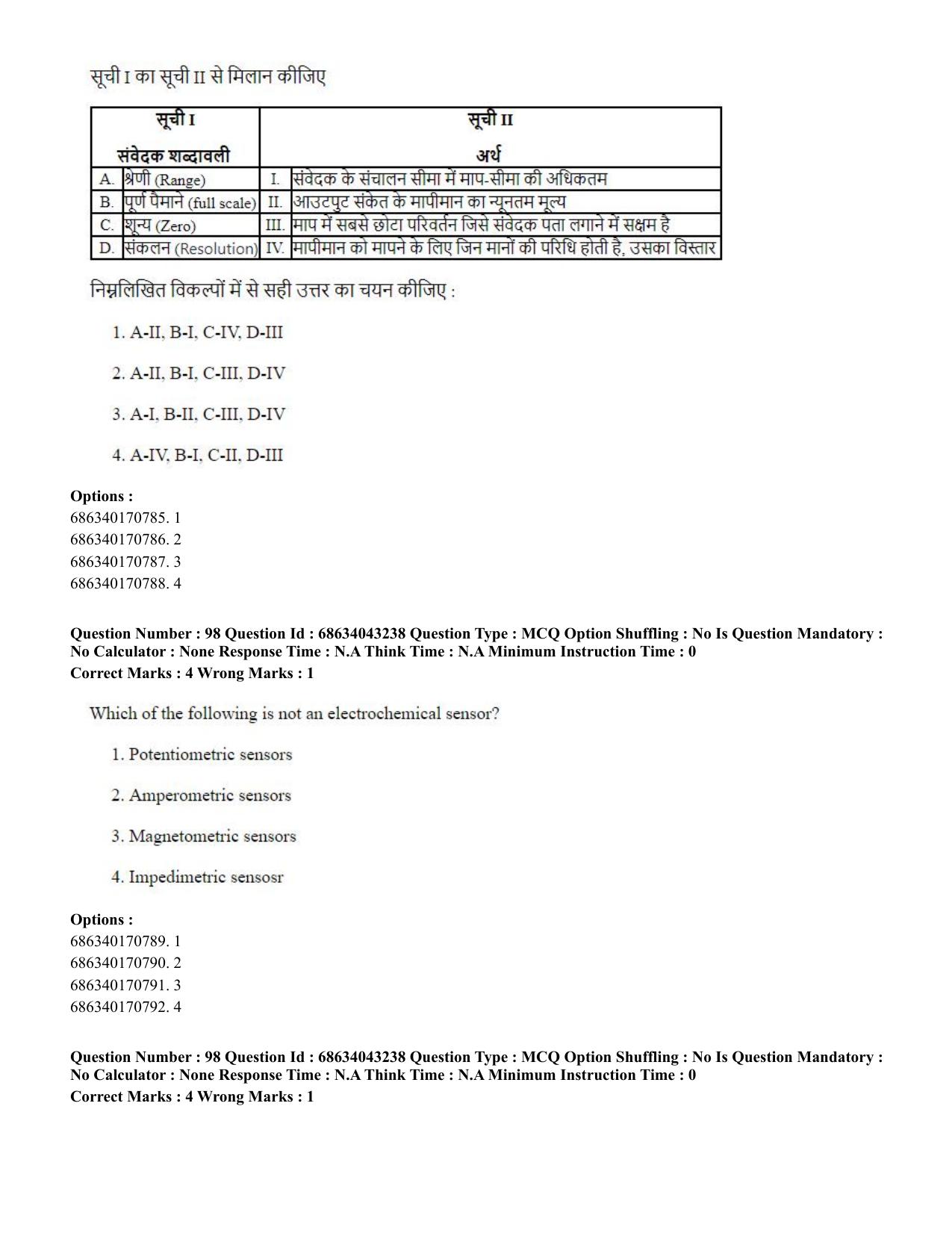 CUET PG 2023: MTQP09 – Nanoelectronics/Material Sciencs (Hin) Shift 3 (30-06-2023) Question Paper - Page 108