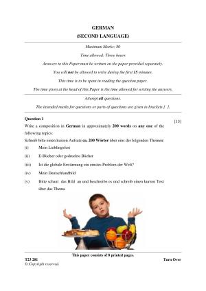ICSE Class 10 GERMAN 2023 Question Paper