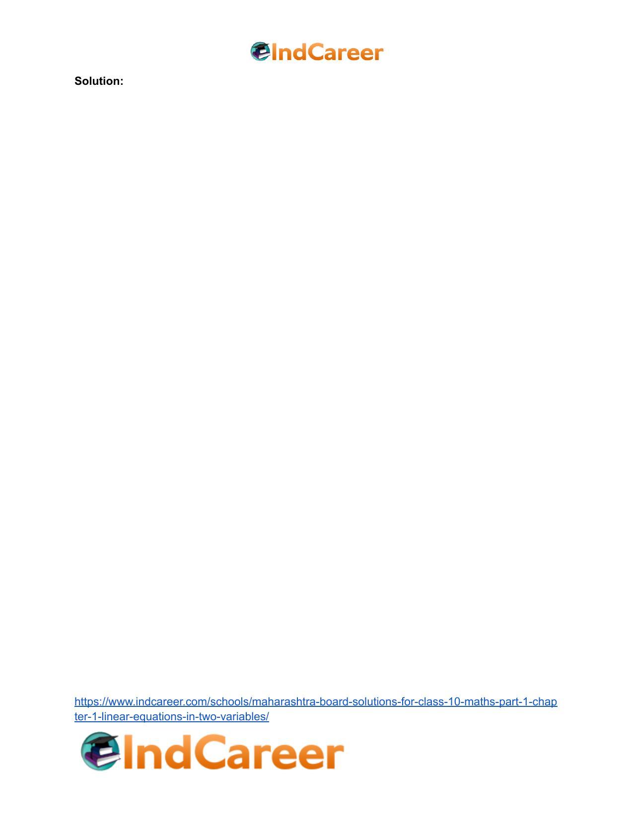 Maharashtra Board Solutions for Class 10-Maths (Part 1): Chapter 1- Linear Equations in Two Variables - Page 52