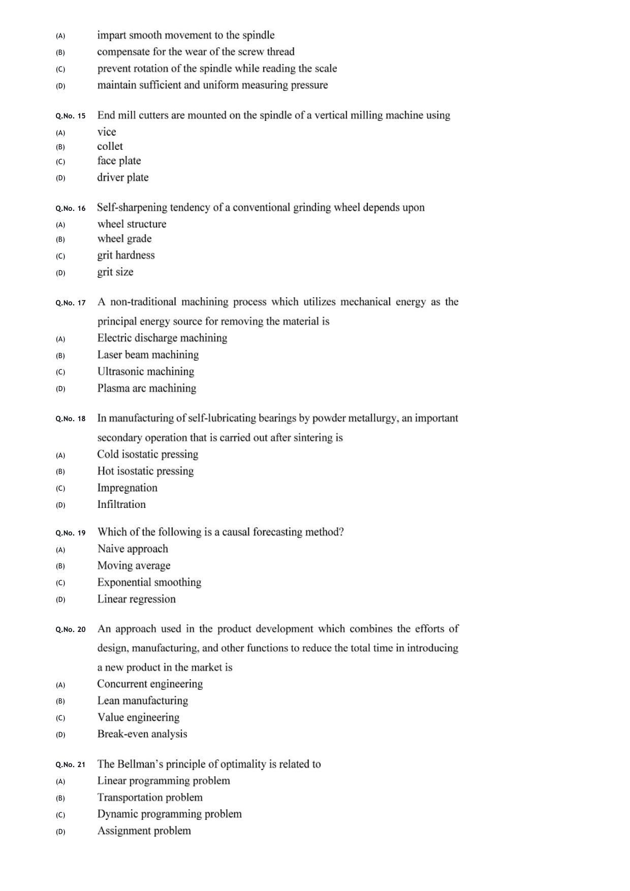 GATE 2020 Production and Industrial Engineering (PI) Question Paper - Page 7