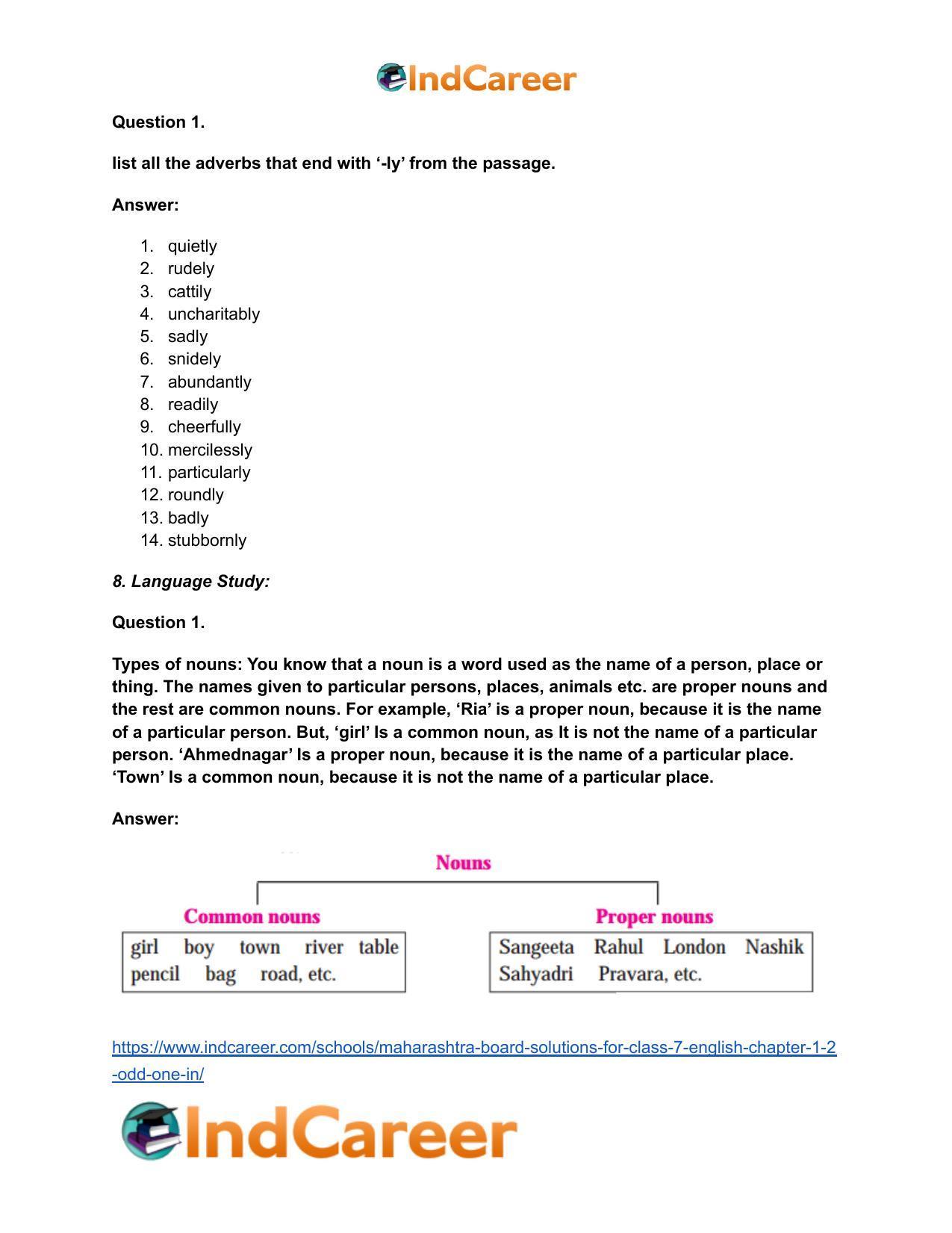 Maharashtra Board Solutions for Class 7- English: Chapter 1.2- Odd One In - Page 7