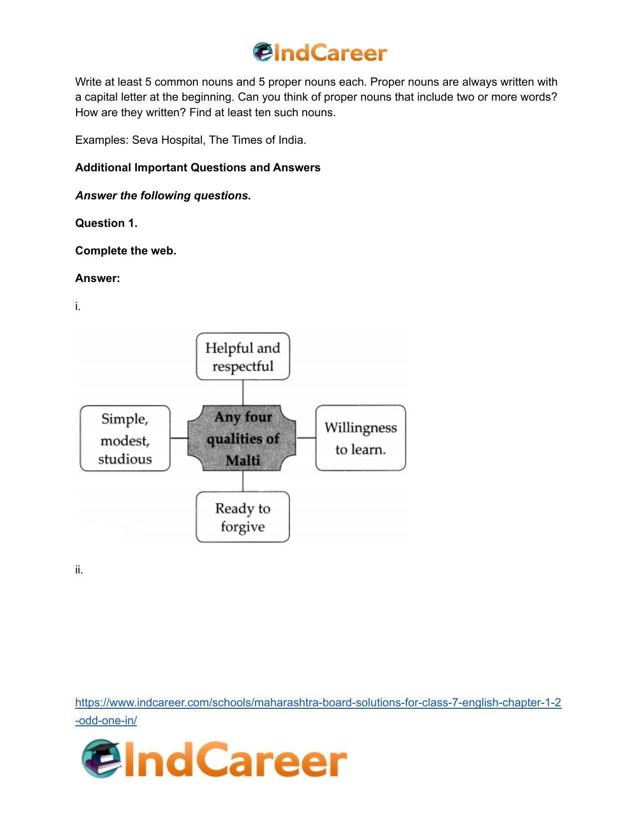 Maharashtra Board Solutions for Class 7- English: Chapter 1.2- Odd One In - Page 8