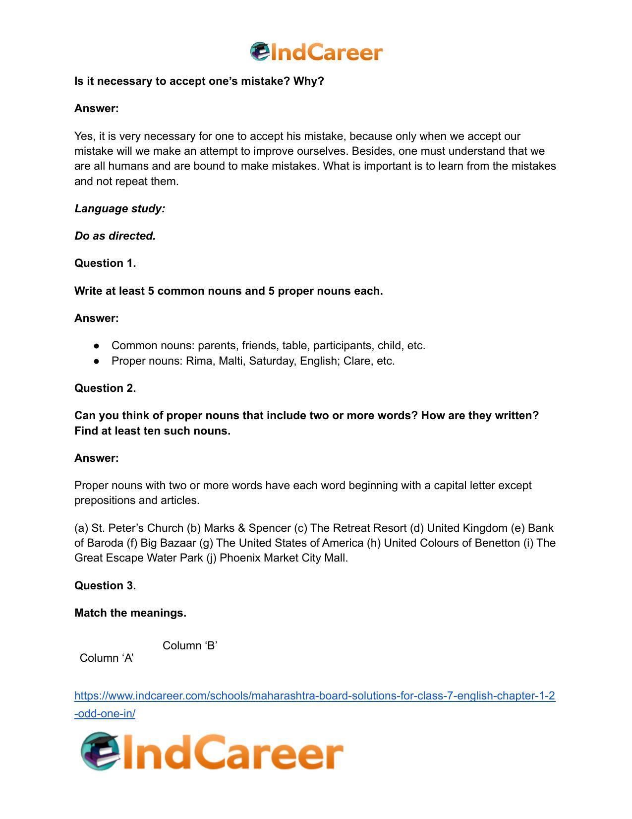 Maharashtra Board Solutions for Class 7- English: Chapter 1.2- Odd One In - Page 16