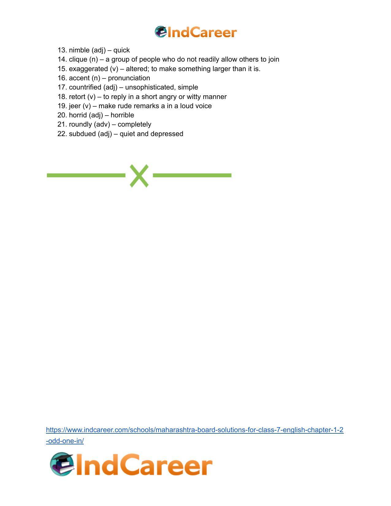 Maharashtra Board Solutions for Class 7- English: Chapter 1.2- Odd One In - Page 23
