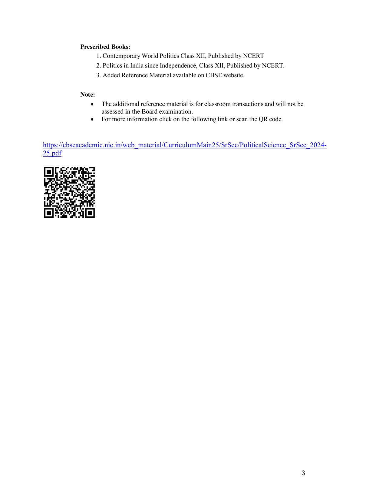 Edudel Class 12 Political Science (English Medium) Syllabus 2025 - Page 3