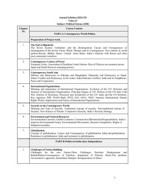 Edudel Class 12 Political Science (English Medium) Syllabus 2025