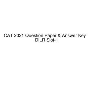 CAT 2022 CAT DILR Slot 1 Question Paper