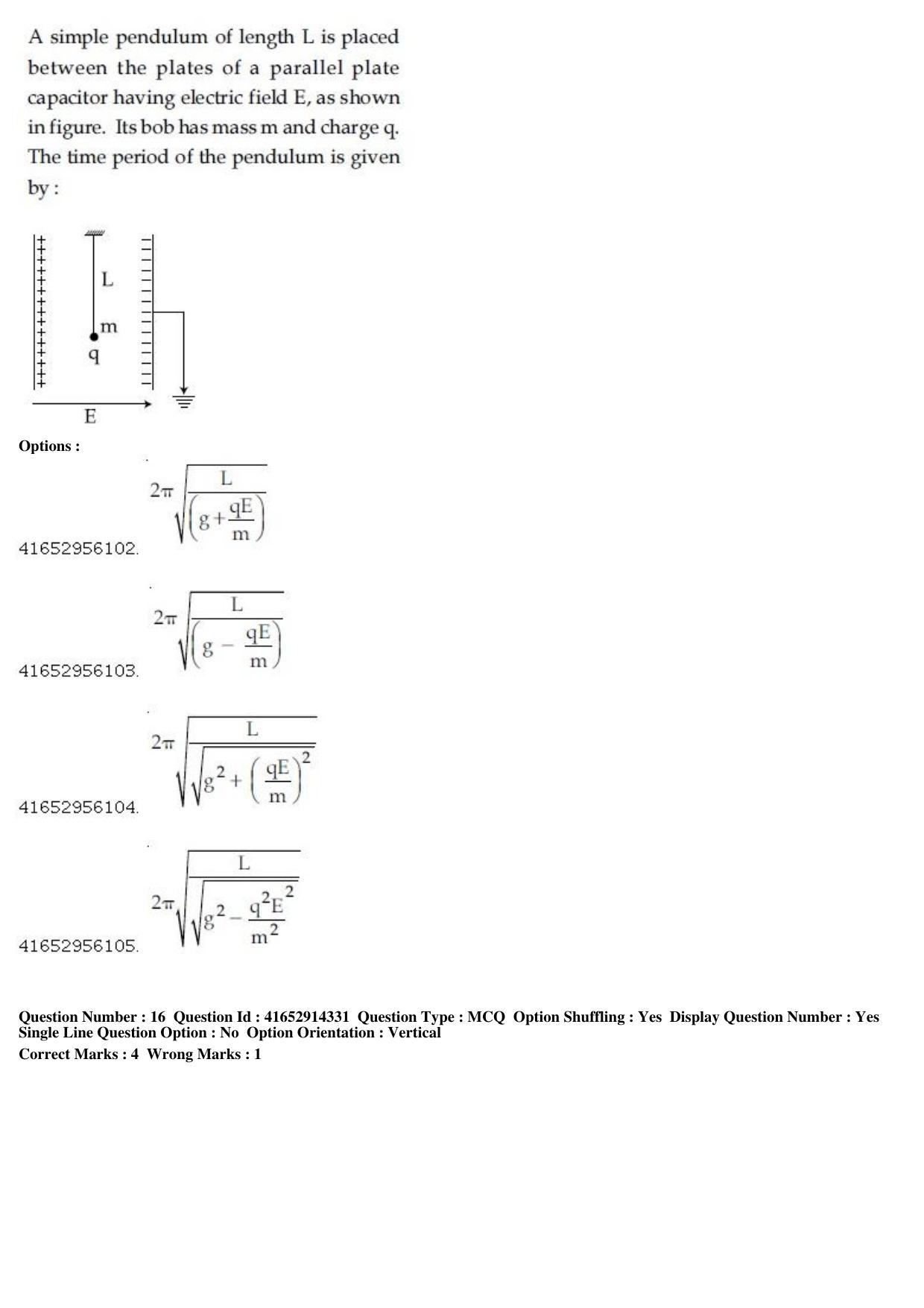 JEE Main 2019 Paper I Question Paper (10th April 2019 Shift 2) - Page 17