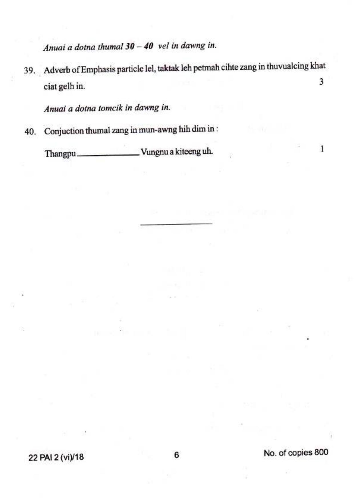 COHSEM Class 12 Paite (M.I.L.) 2018 Question Papers - Page 6