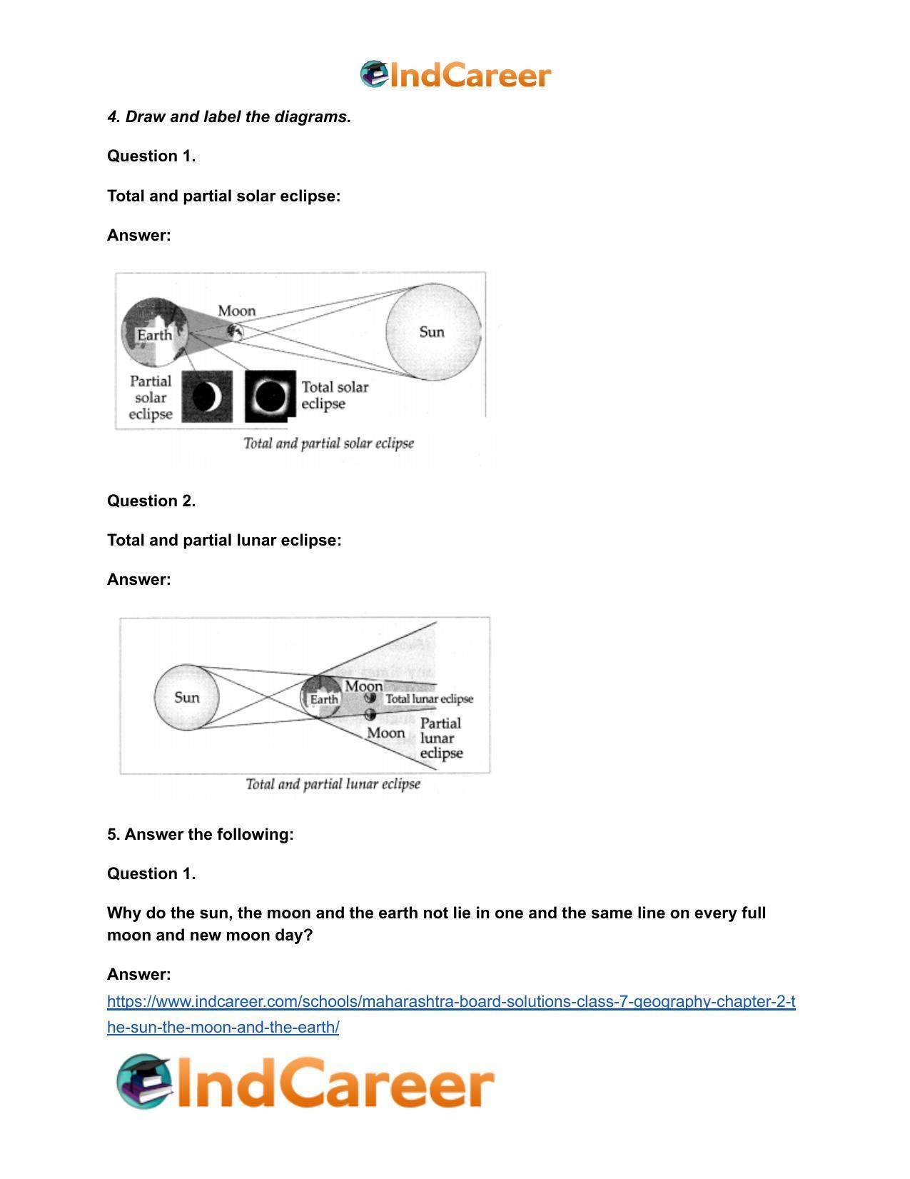 Maharashtra Board Solutions Class 7-Geography: Chapter 2- The Sun, the Moon and the Earth - Page 6