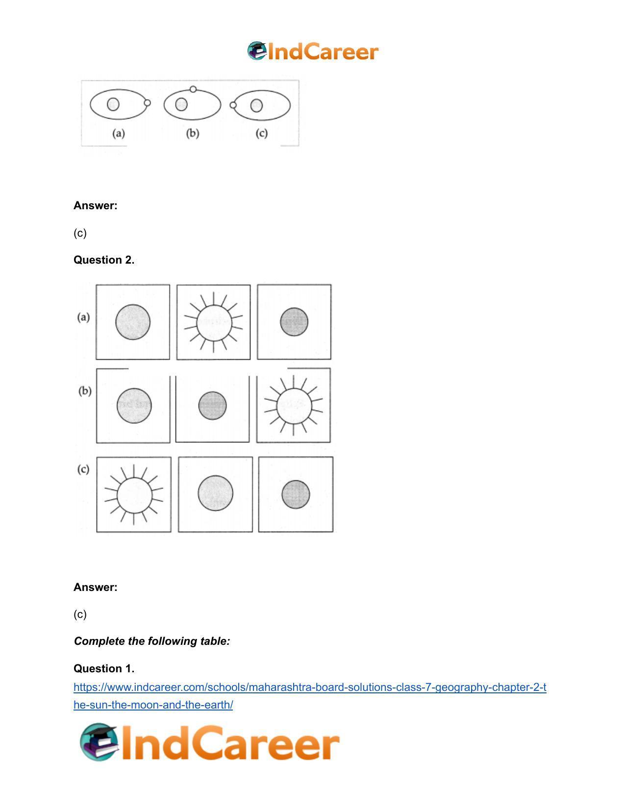 Maharashtra Board Solutions Class 7-Geography: Chapter 2- The Sun, the Moon and the Earth - Page 15