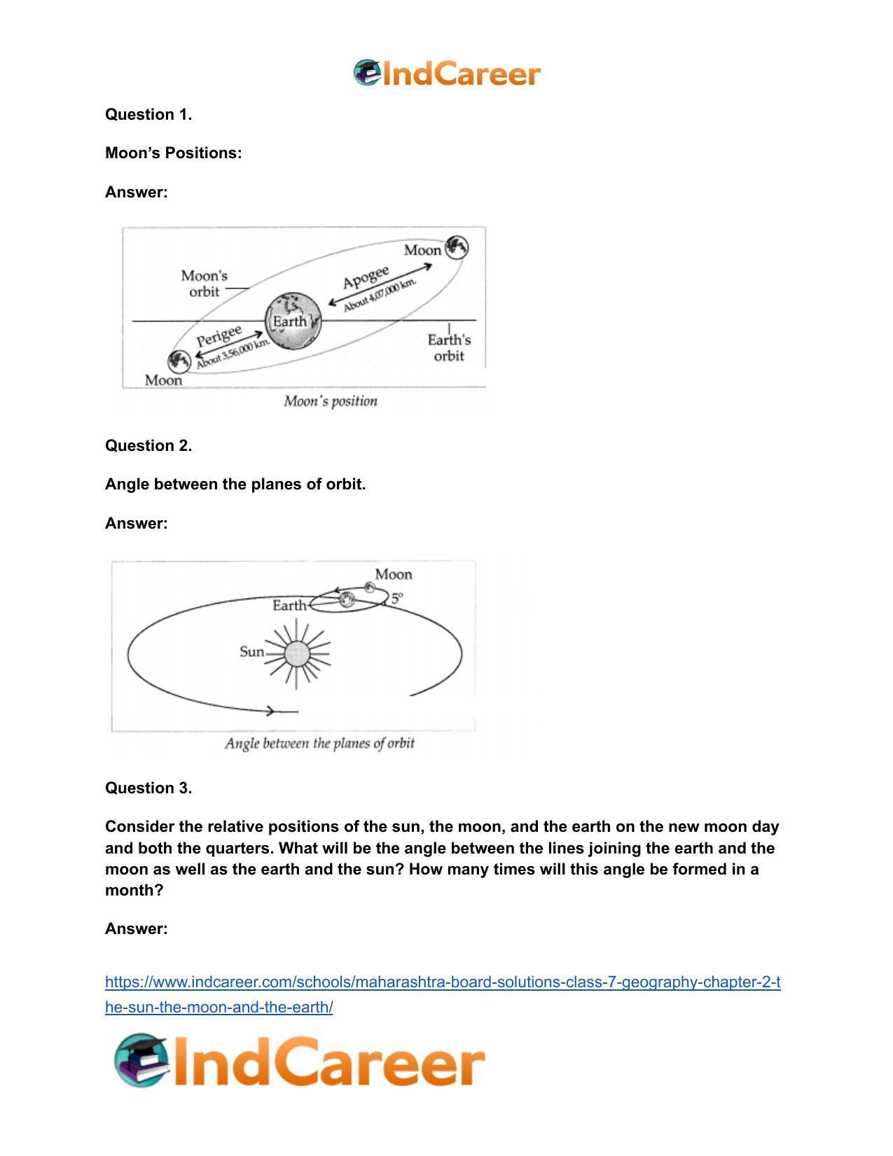 Maharashtra Board Solutions Class 7-Geography: Chapter 2- The Sun, the Moon and the Earth - Page 26