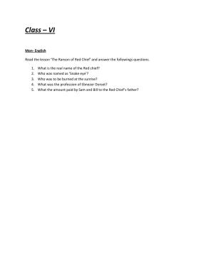 CBSE Worksheets for Class 6 English The Ranson of Red Chief Assignment