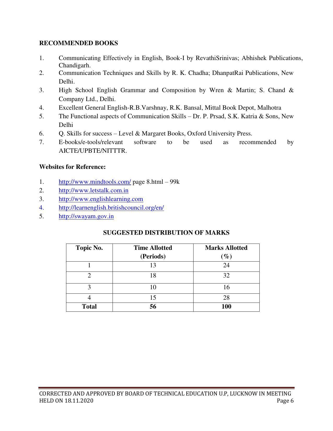 SYLLABUS FOR FIRST SEMESTER SESSION (2020-2021) - SIX SEMESTER DIPLOMA COURSE IN CHEMICAL ENGINEERING(PETROCHEMICAL) - Page 6