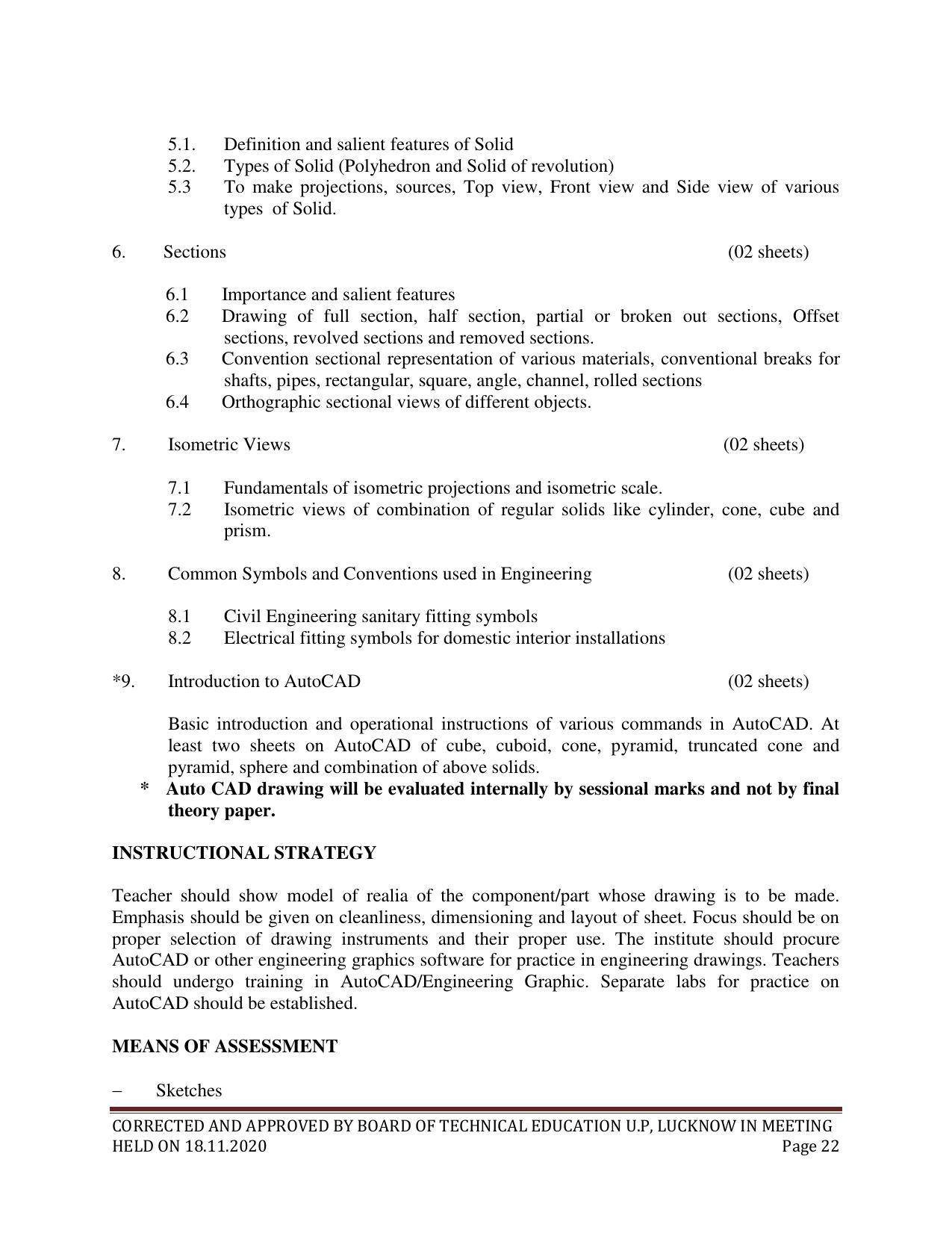 SYLLABUS FOR FIRST SEMESTER SESSION (2020-2021) - SIX SEMESTER DIPLOMA COURSE IN CHEMICAL ENGINEERING(PETROCHEMICAL) - Page 22