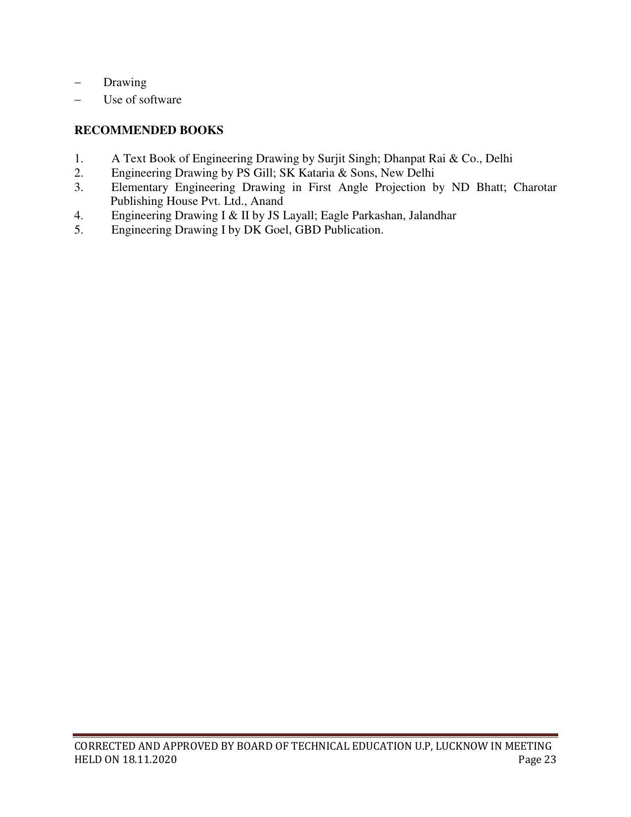 SYLLABUS FOR FIRST SEMESTER SESSION (2020-2021) - SIX SEMESTER DIPLOMA COURSE IN CHEMICAL ENGINEERING(PETROCHEMICAL) - Page 23