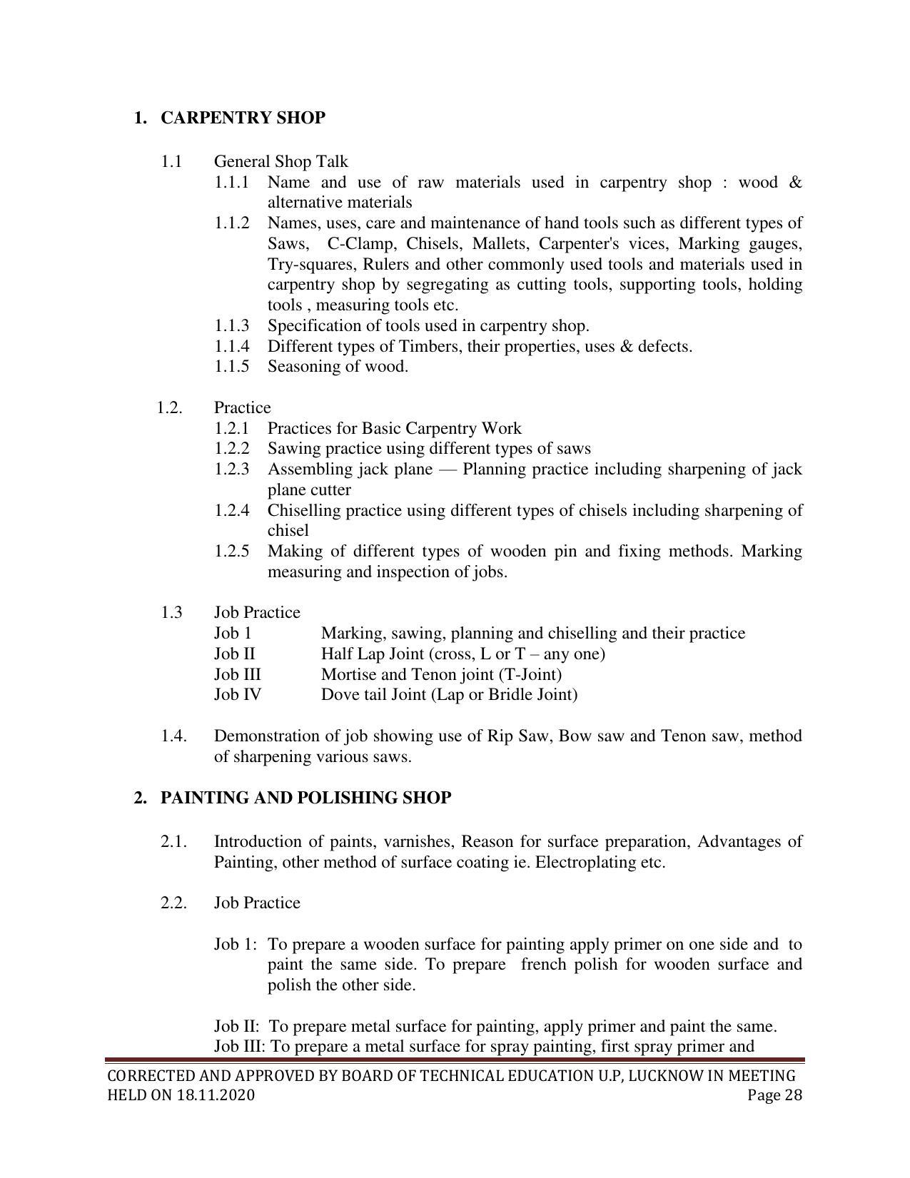 SYLLABUS FOR FIRST SEMESTER SESSION (2020-2021) - SIX SEMESTER DIPLOMA COURSE IN CHEMICAL ENGINEERING(PETROCHEMICAL) - Page 28