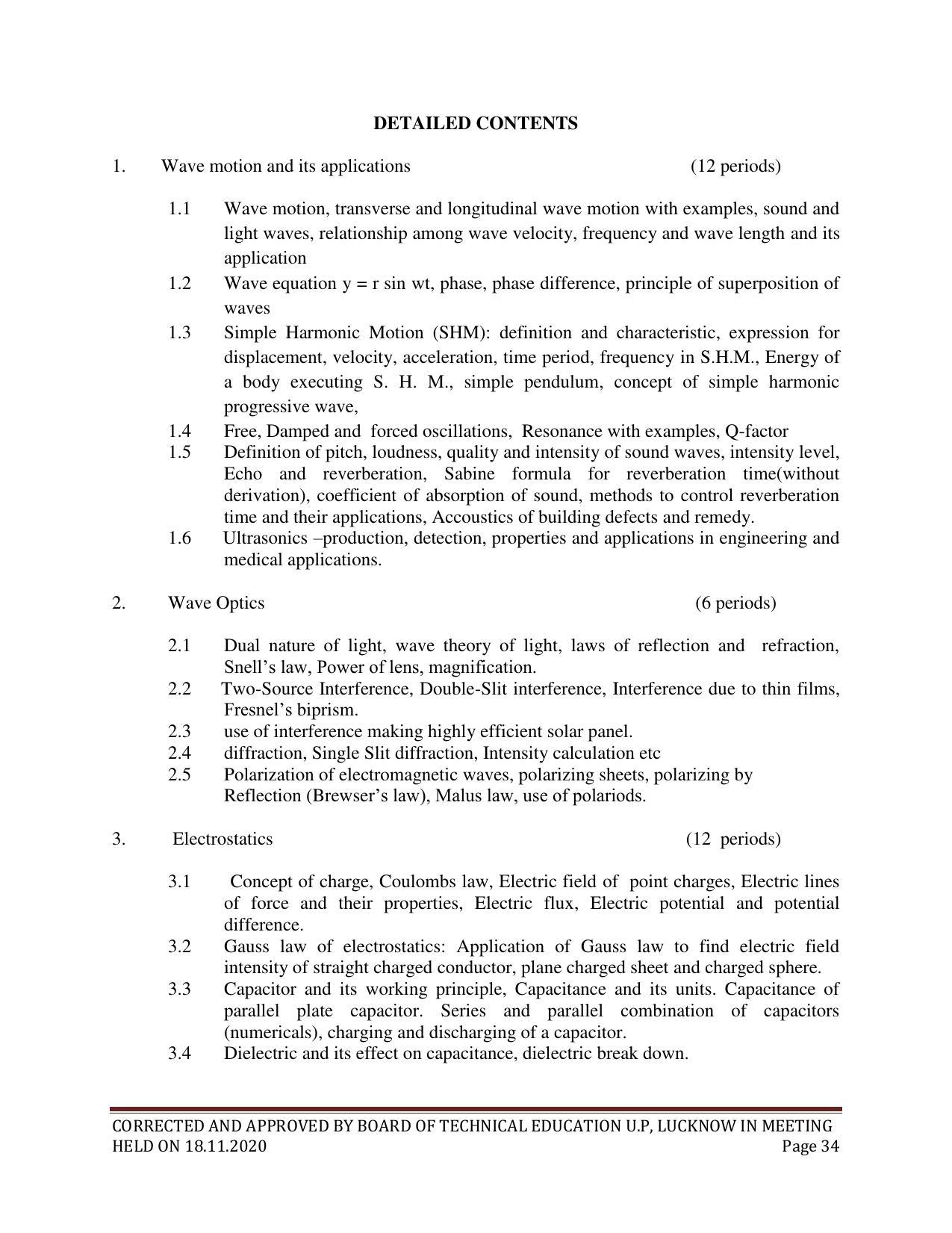 SYLLABUS FOR FIRST SEMESTER SESSION (2020-2021) - SIX SEMESTER DIPLOMA COURSE IN CHEMICAL ENGINEERING(PETROCHEMICAL) - Page 34