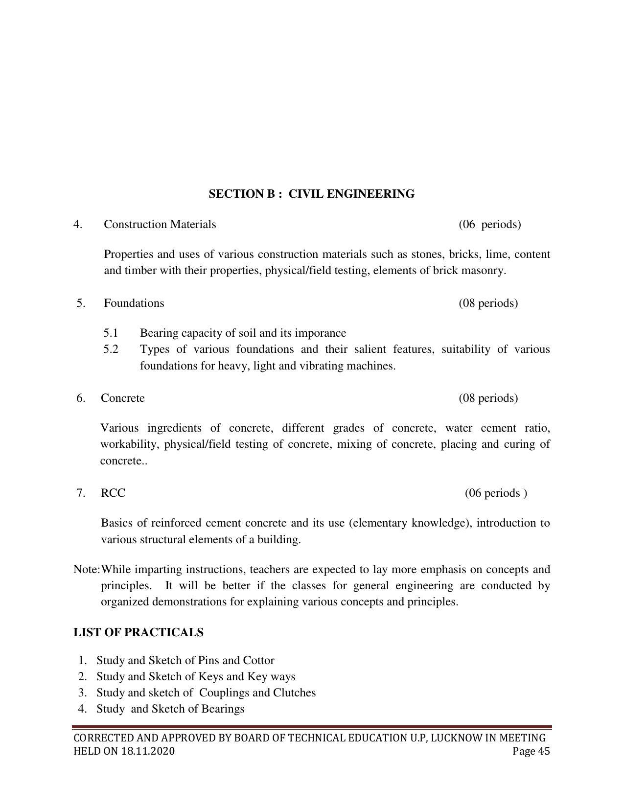 SYLLABUS FOR FIRST SEMESTER SESSION (2020-2021) - SIX SEMESTER DIPLOMA COURSE IN CHEMICAL ENGINEERING(PETROCHEMICAL) - Page 45