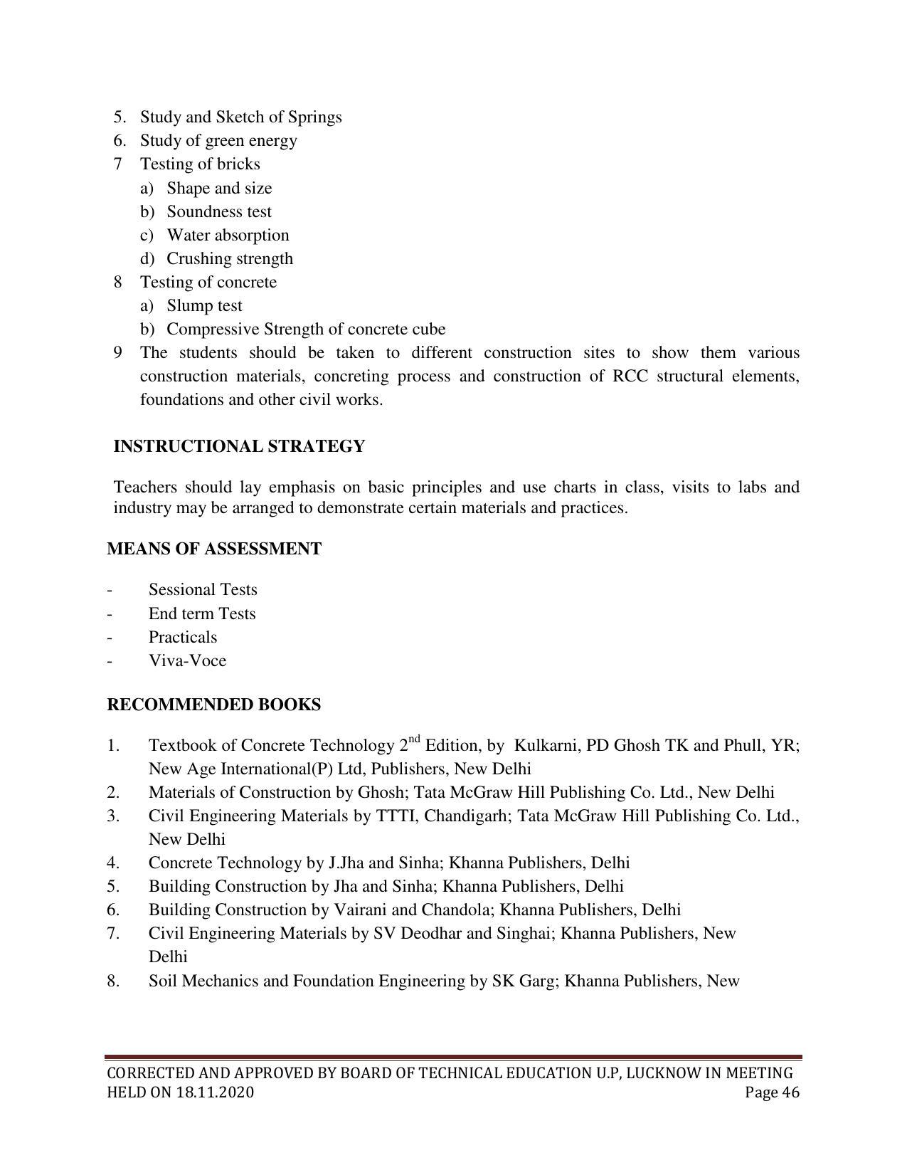 SYLLABUS FOR FIRST SEMESTER SESSION (2020-2021) - SIX SEMESTER DIPLOMA COURSE IN CHEMICAL ENGINEERING(PETROCHEMICAL) - Page 46
