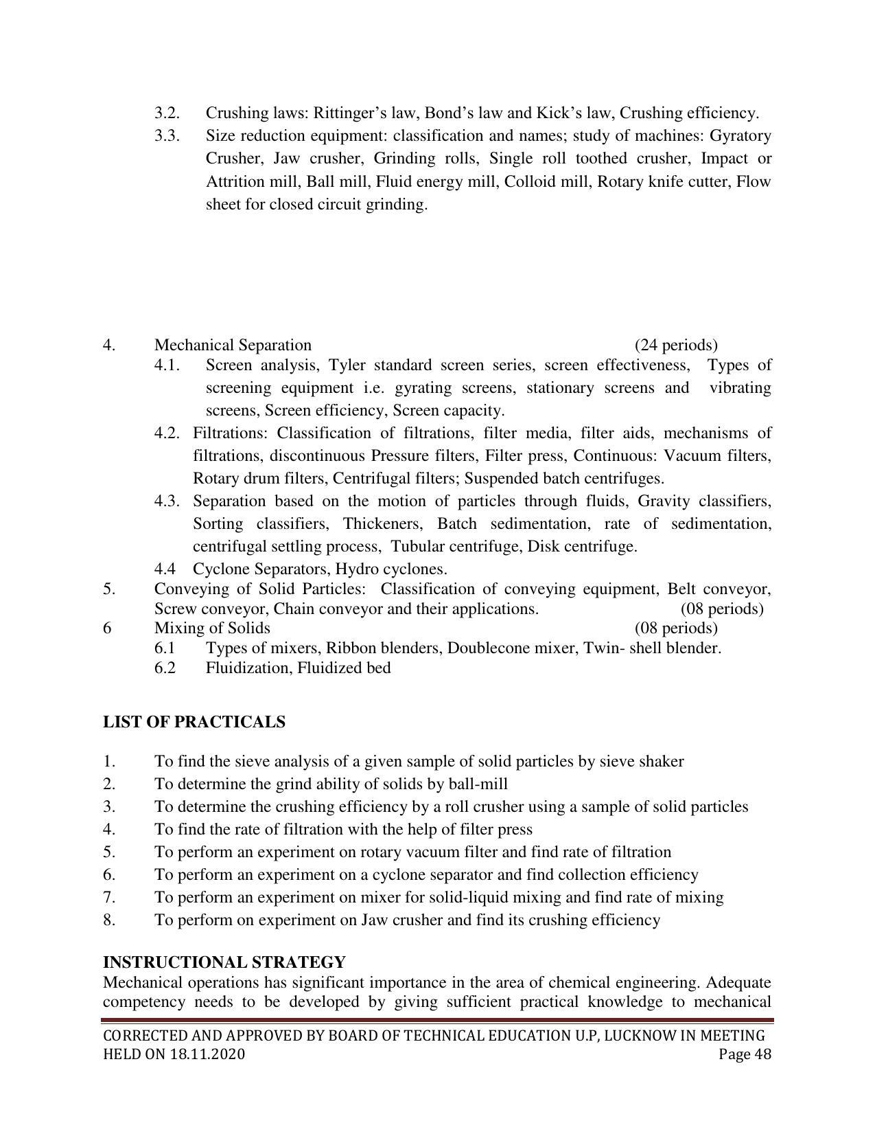 SYLLABUS FOR FIRST SEMESTER SESSION (2020-2021) - SIX SEMESTER DIPLOMA COURSE IN CHEMICAL ENGINEERING(PETROCHEMICAL) - Page 48