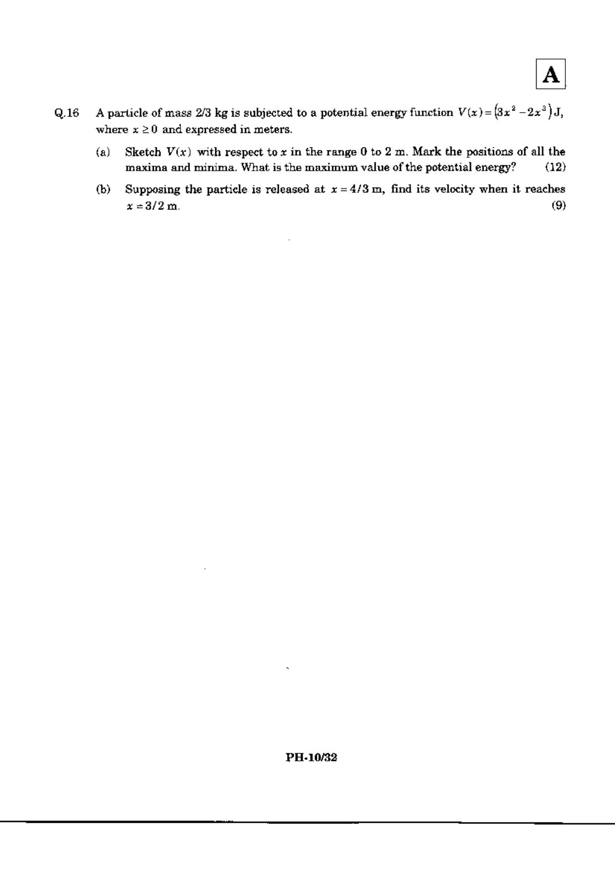 JAM 2010: PH Question Paper - Page 12