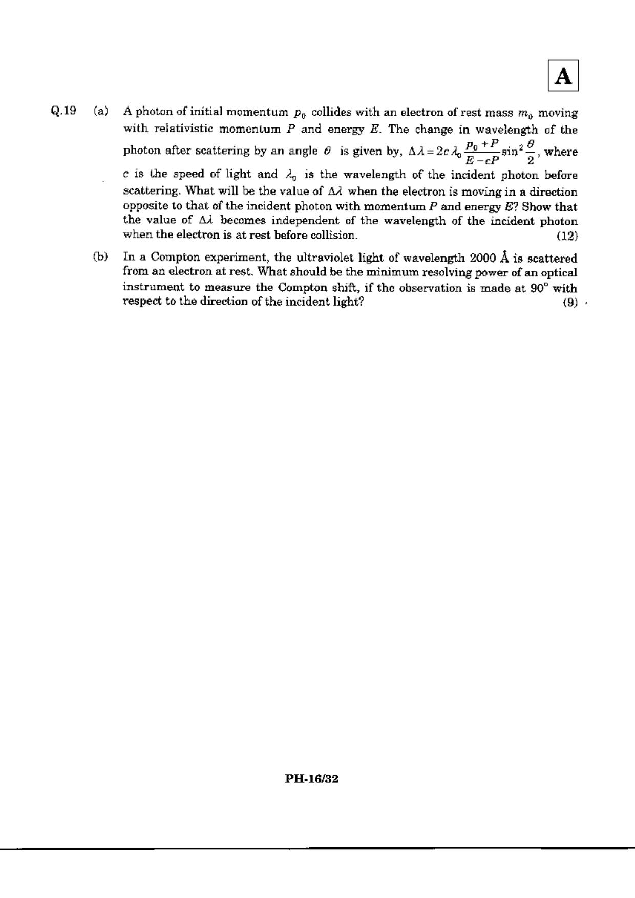 JAM 2010: PH Question Paper - Page 18
