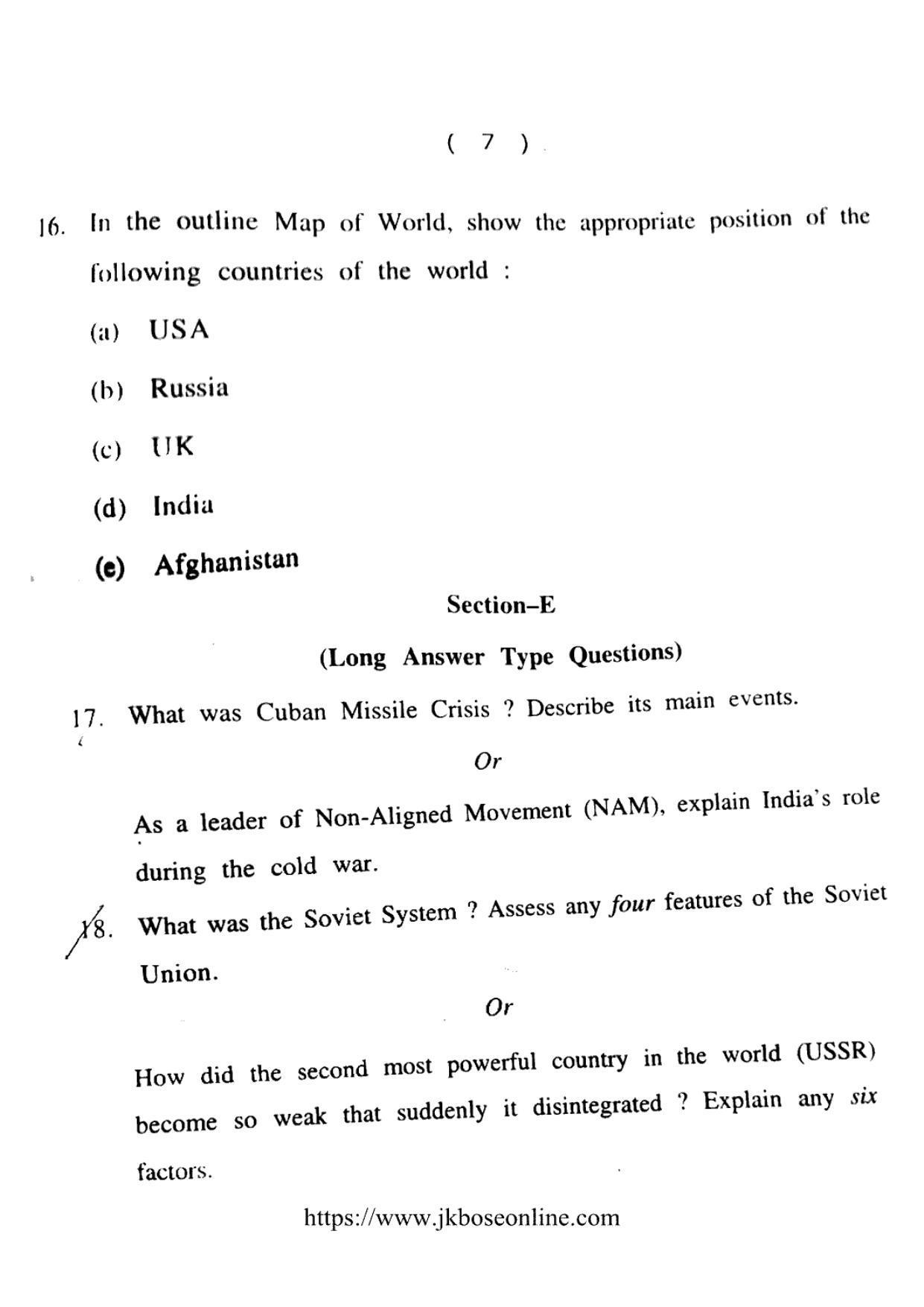 JKBOSE Class 12 Political-Science 5018-C Question Papers 2021 - Page 7