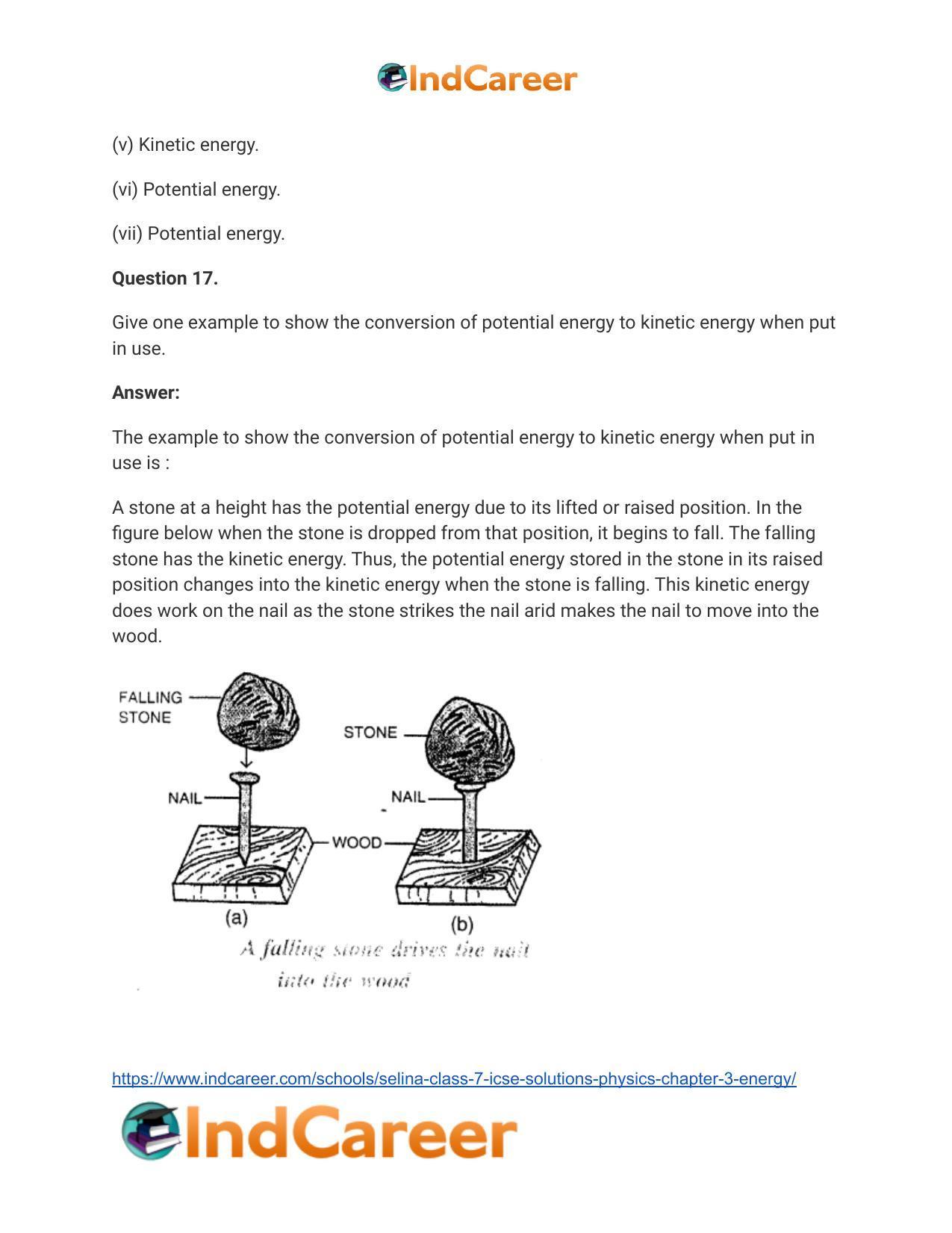 Selina Class 7 ICSE Solutions Physics : Chapter 3- Energy - Page 12