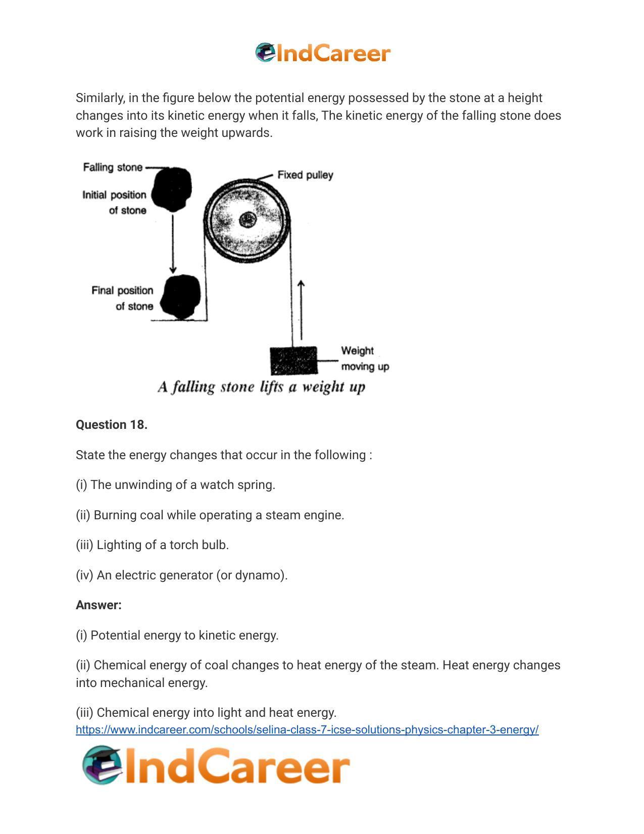 Selina Class 7 ICSE Solutions Physics : Chapter 3- Energy - Page 13