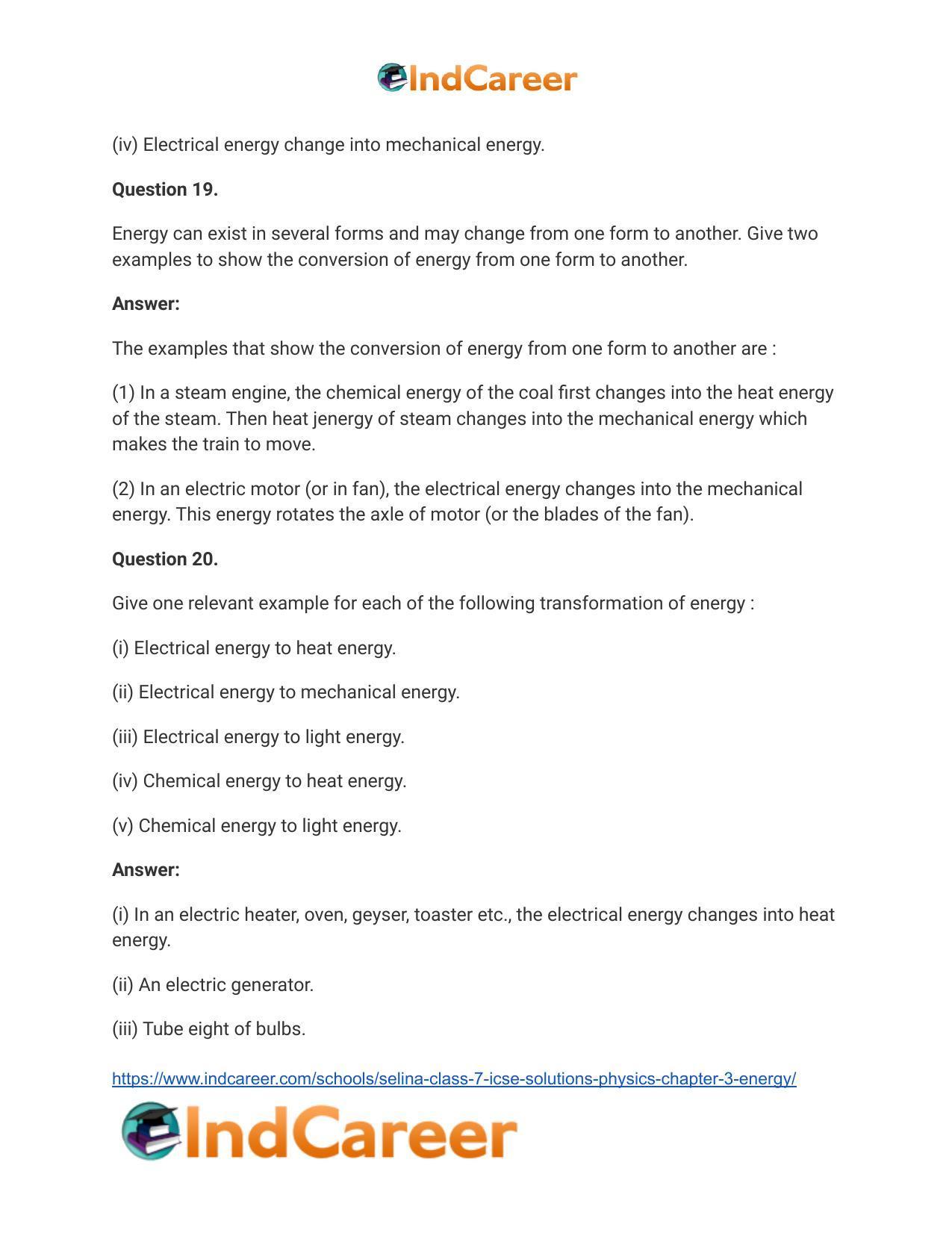 Selina Class 7 ICSE Solutions Physics : Chapter 3- Energy - Page 14