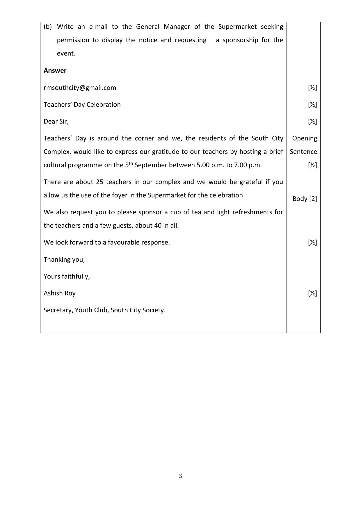 ICSE Class 10 Specimen Paper 2019 for E-mail And Notice Writing - Page 3