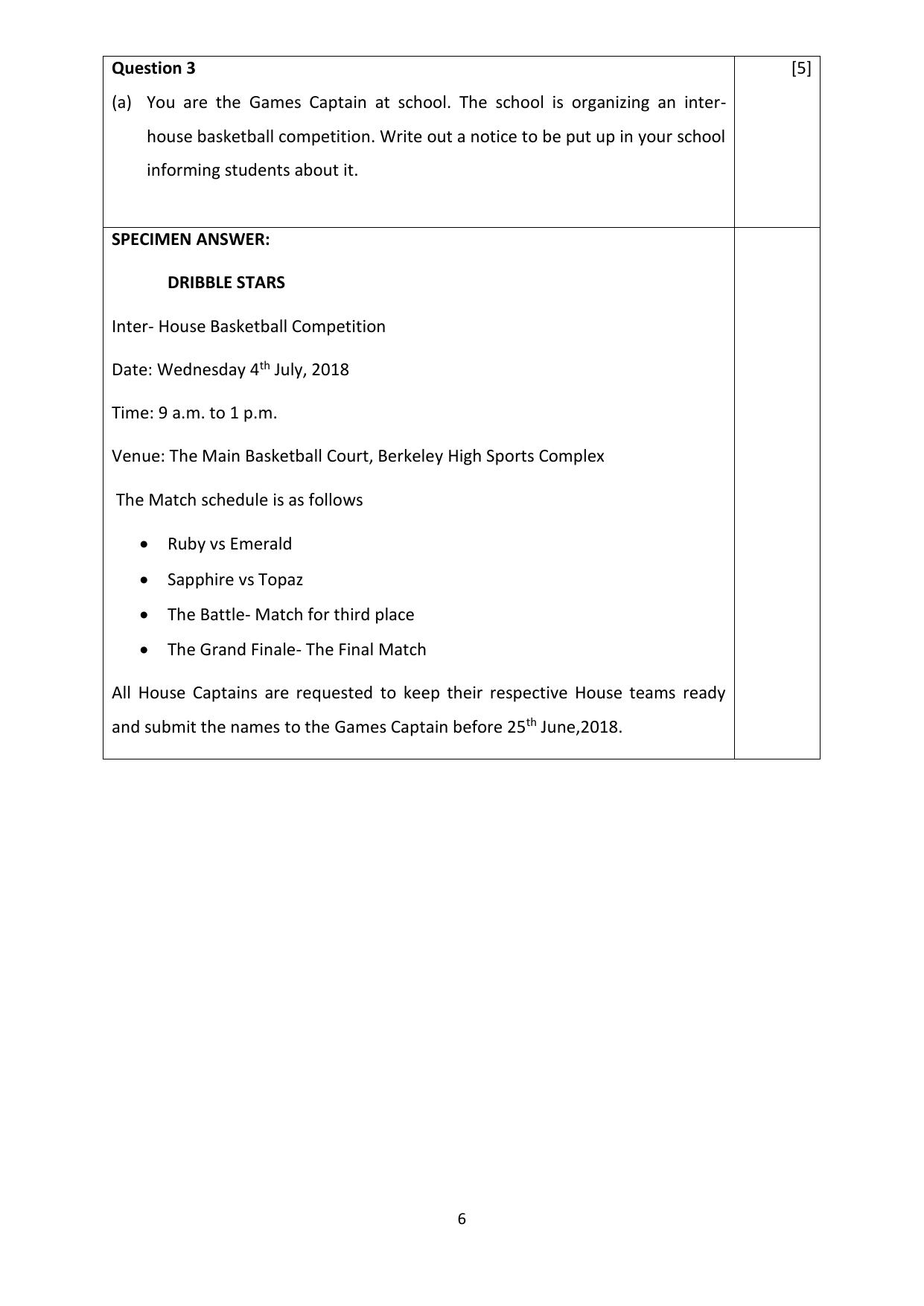 ICSE Class 10 Specimen Paper 2019 for E-mail And Notice Writing - Page 6