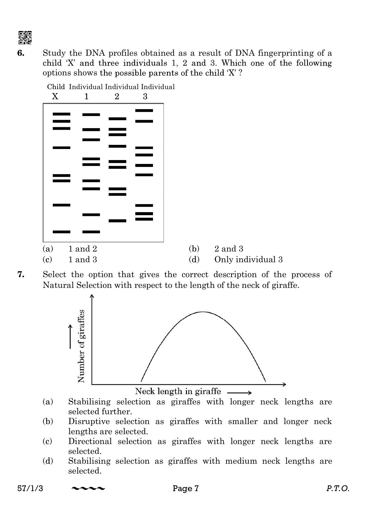 CBSE Class 12 57-1-3 Biology 2023 Question Paper - Page 7