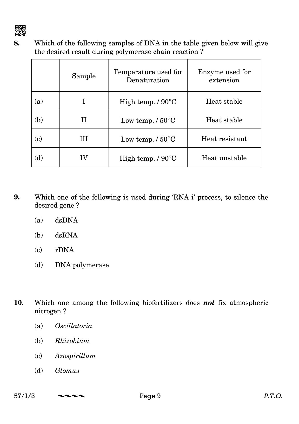 CBSE Class 12 57-1-3 Biology 2023 Question Paper - Page 9