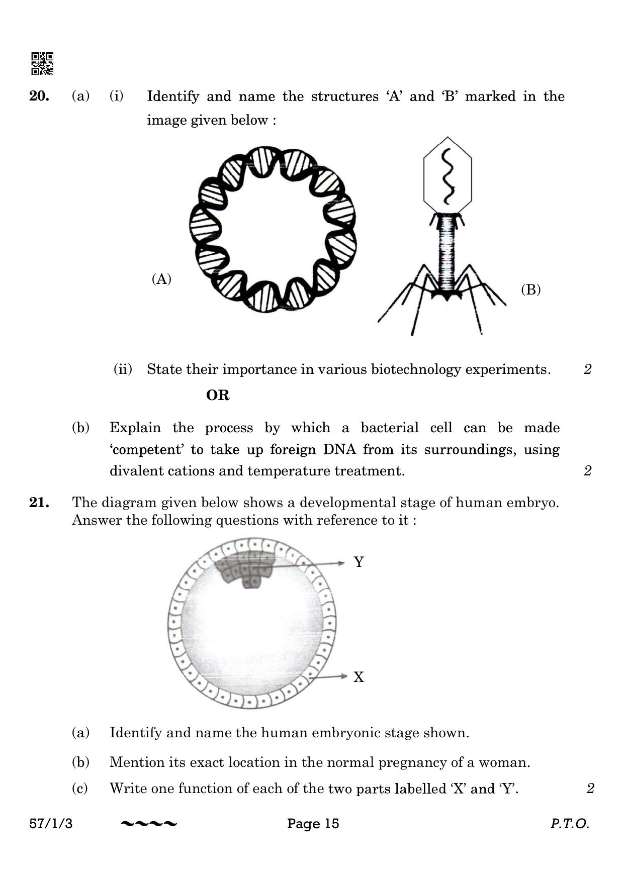 CBSE Class 12 57-1-3 Biology 2023 Question Paper - Page 15