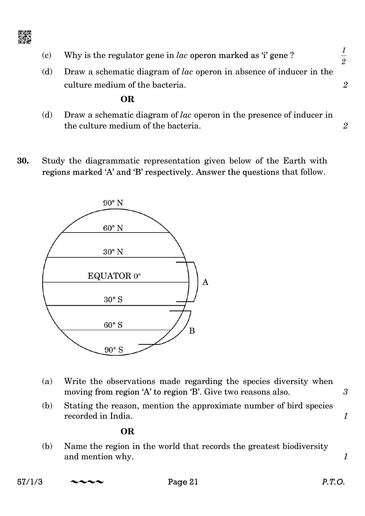 CBSE Class 12 57-1-3 Biology 2023 Question Paper - Page 21