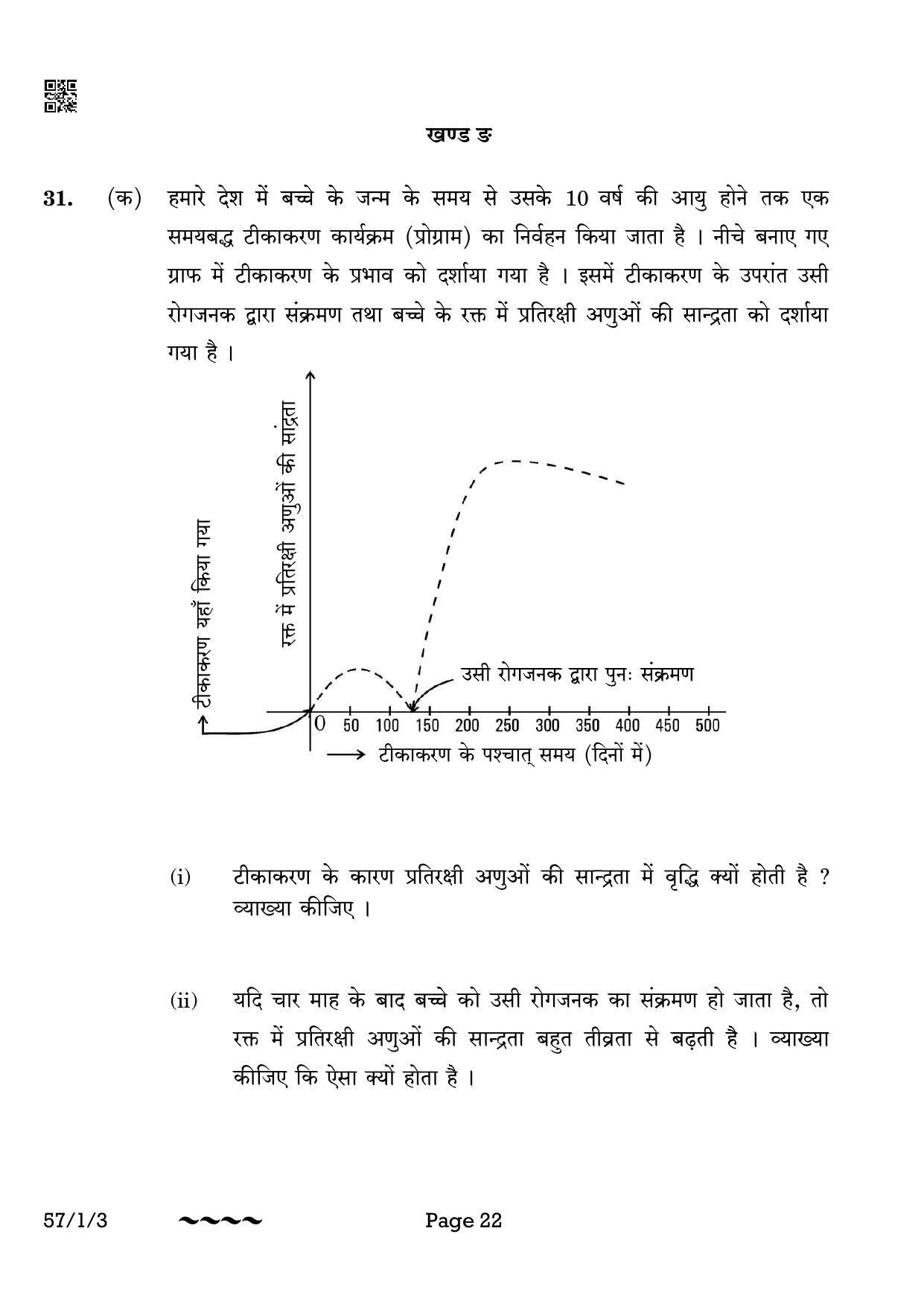 CBSE Class 12 57-1-3 Biology 2023 Question Paper - Page 22