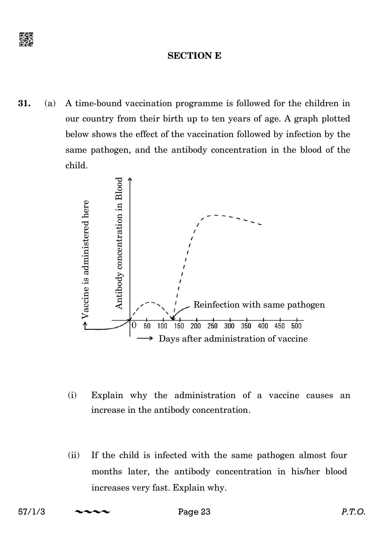 CBSE Class 12 57-1-3 Biology 2023 Question Paper - Page 23