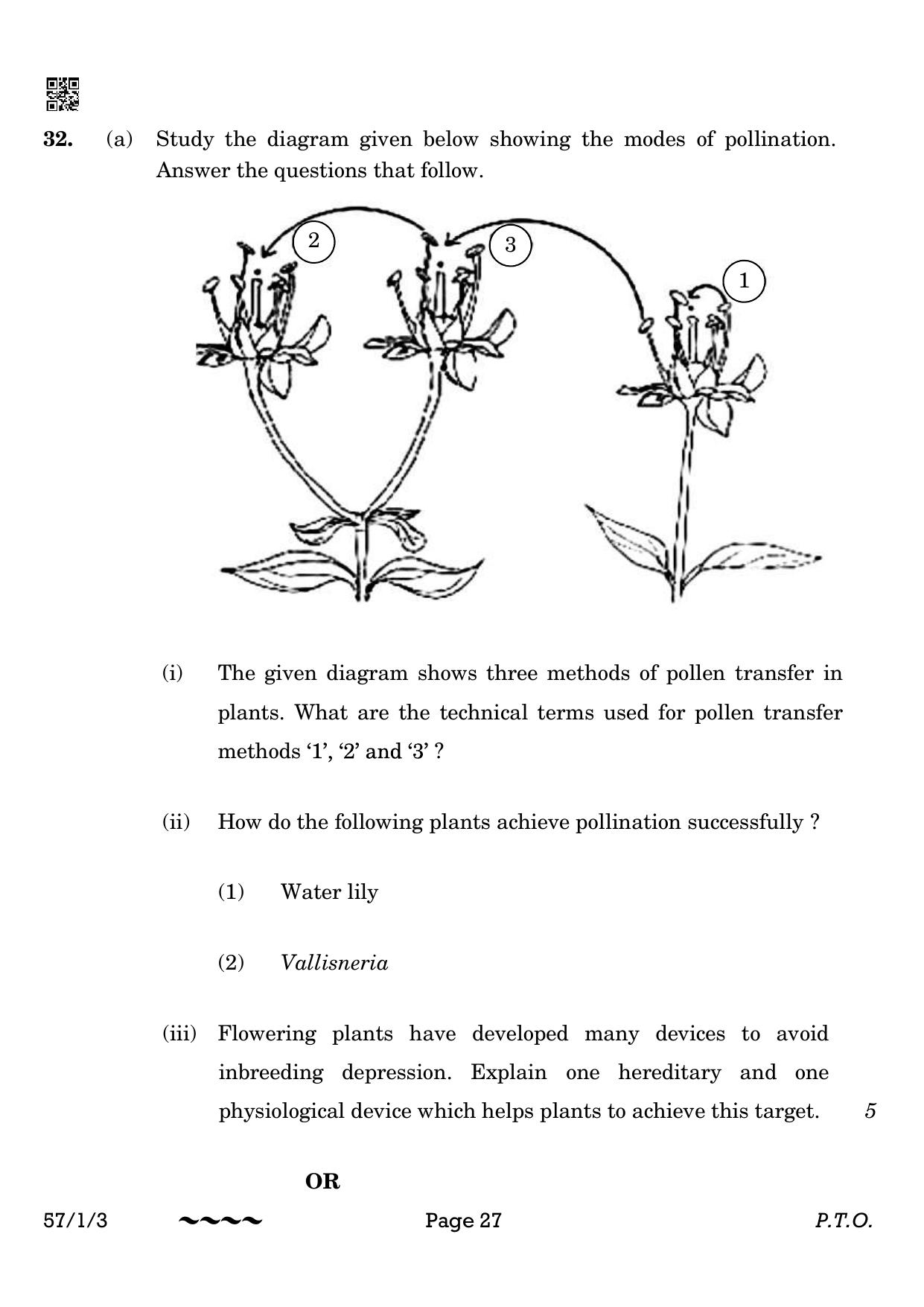 CBSE Class 12 57-1-3 Biology 2023 Question Paper - Page 27