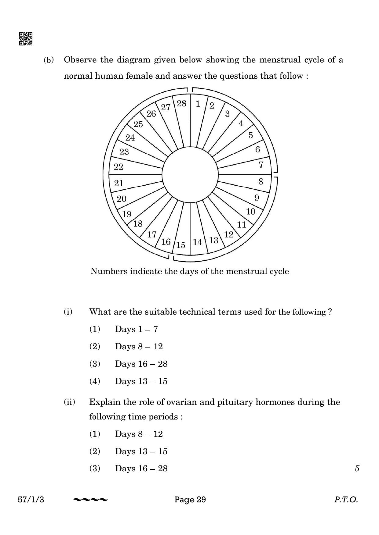 CBSE Class 12 57-1-3 Biology 2023 Question Paper - Page 29