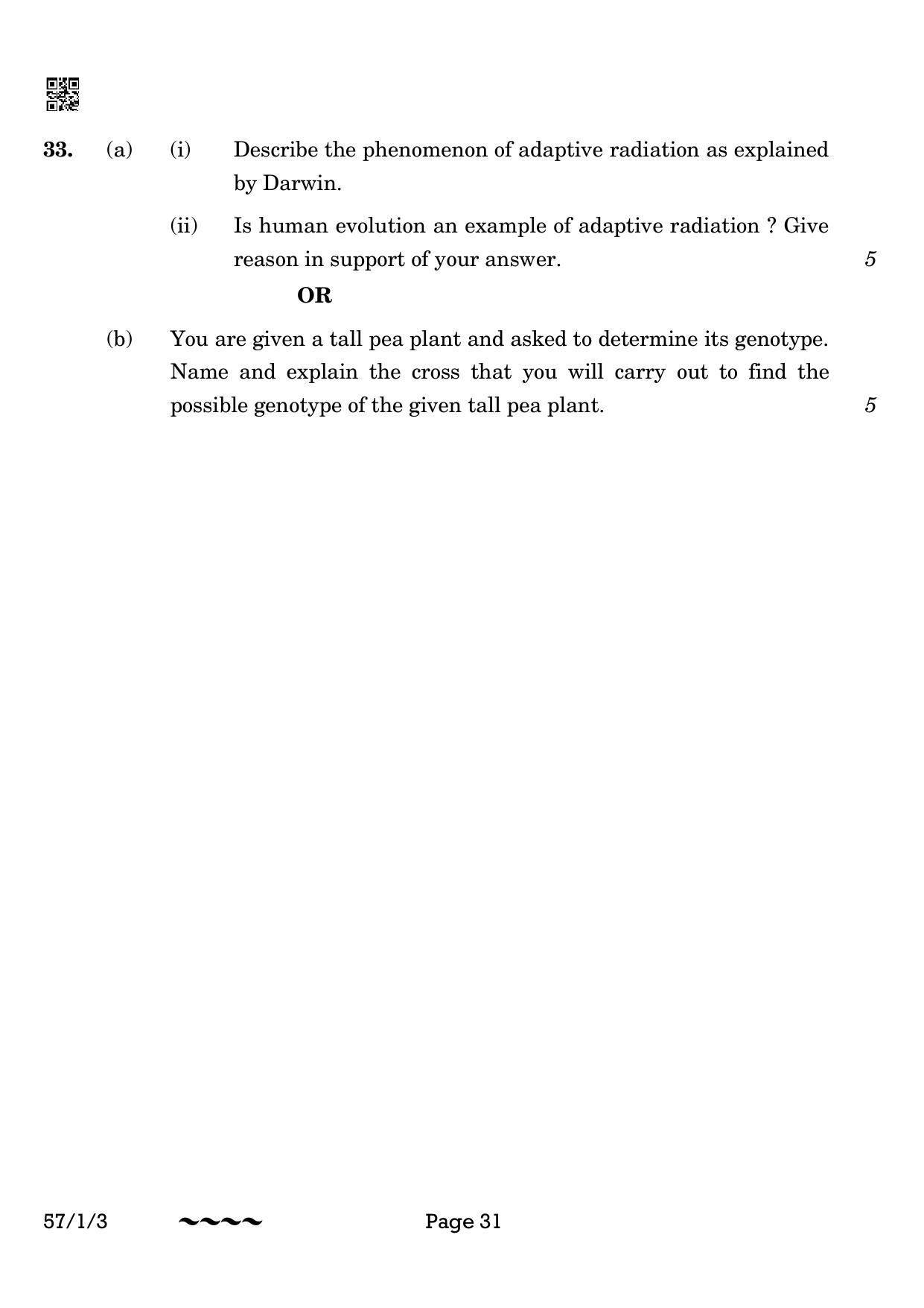 CBSE Class 12 57-1-3 Biology 2023 Question Paper - Page 31