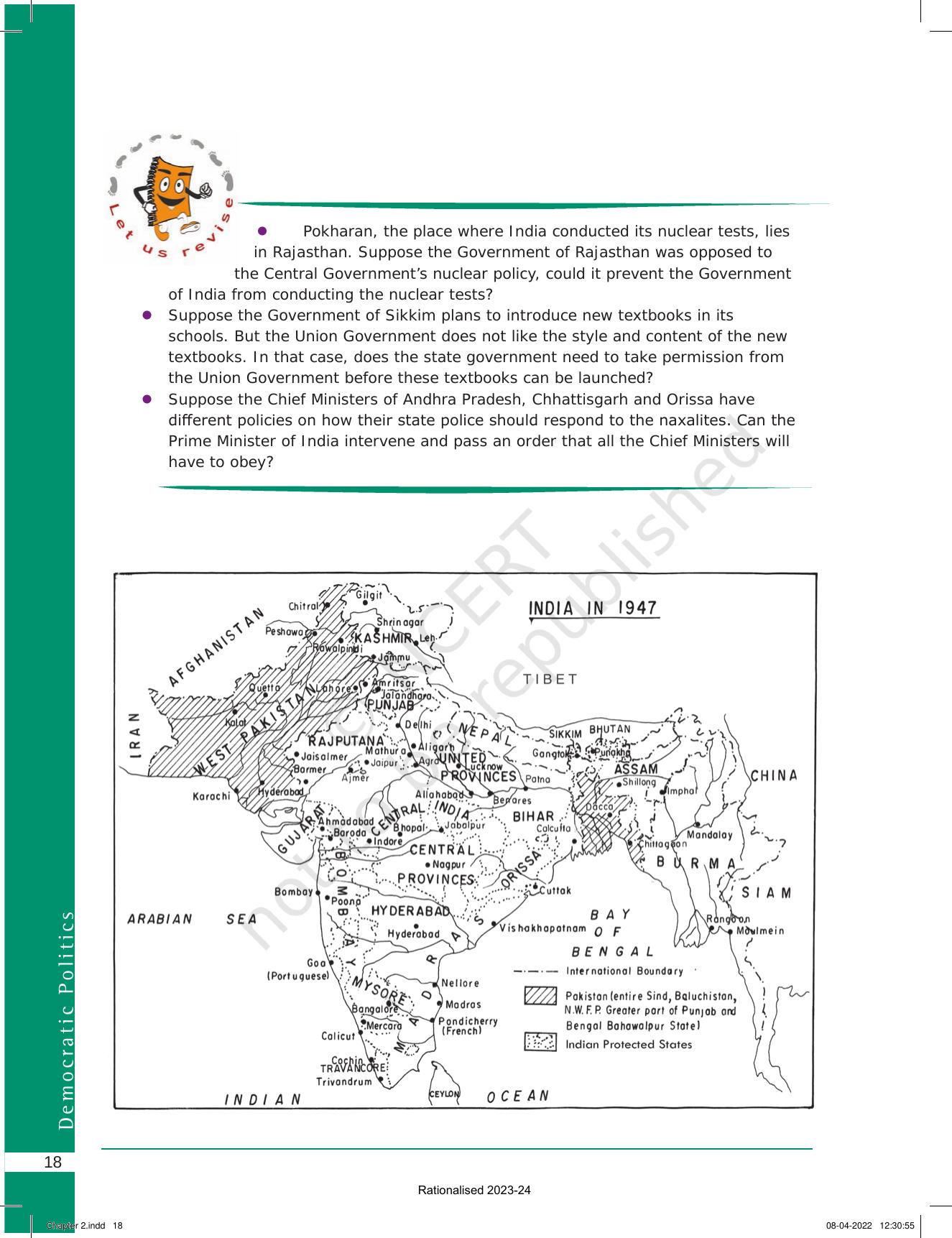 NCERT Book for Class 10 Political Science Chapter 2 Federalism